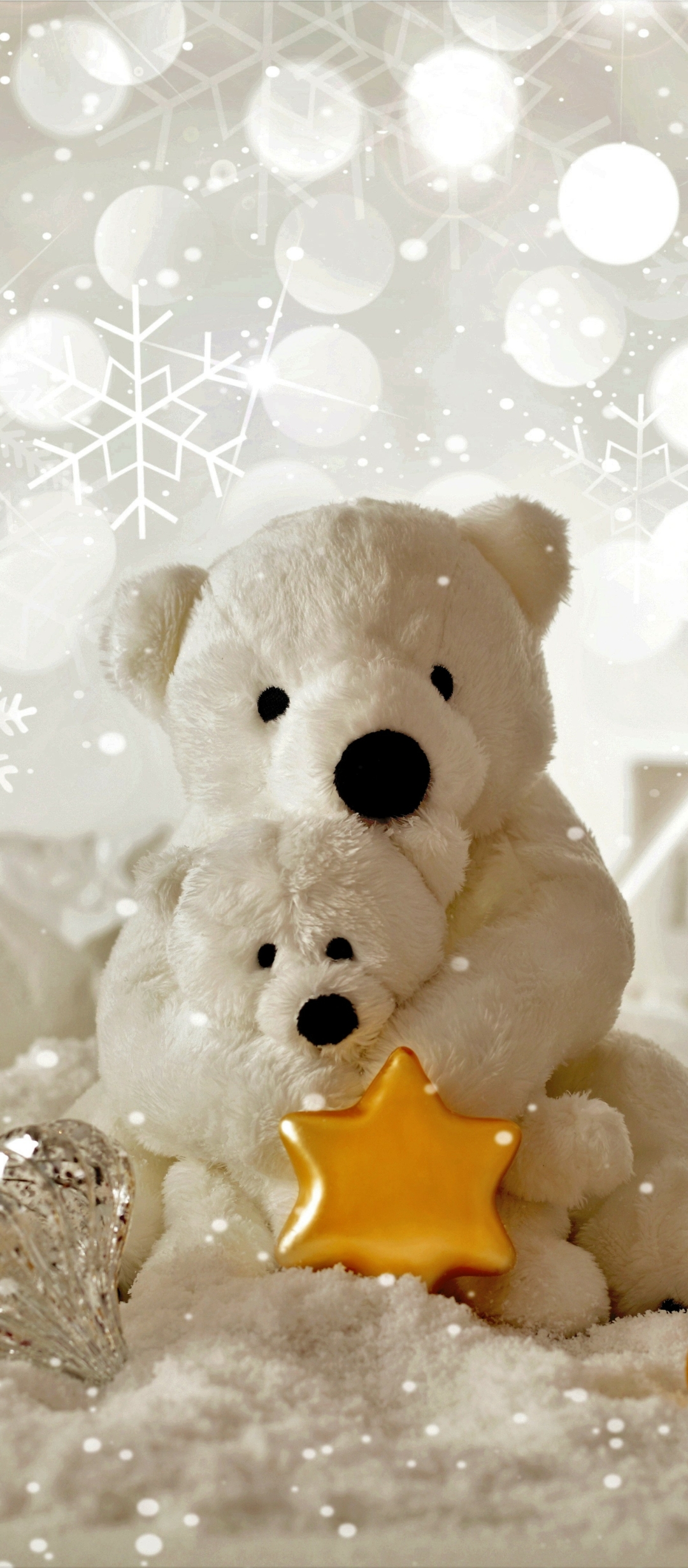 Handy-Wallpaper Feiertage, Weihnachten, Teddybär, Weihnachtsschmuck, Weihnachtsbaum kostenlos herunterladen.