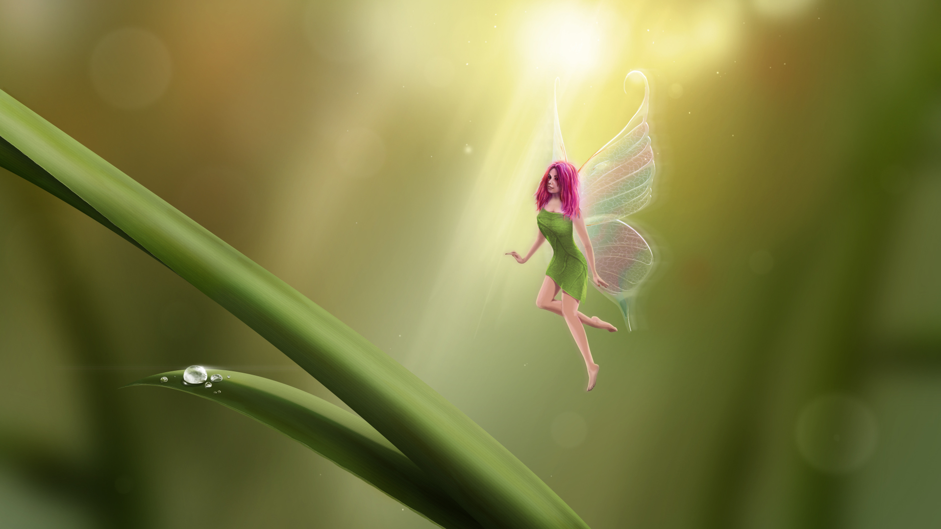 Free download wallpaper Fantasy, Leaf, Wings, Fairy on your PC desktop