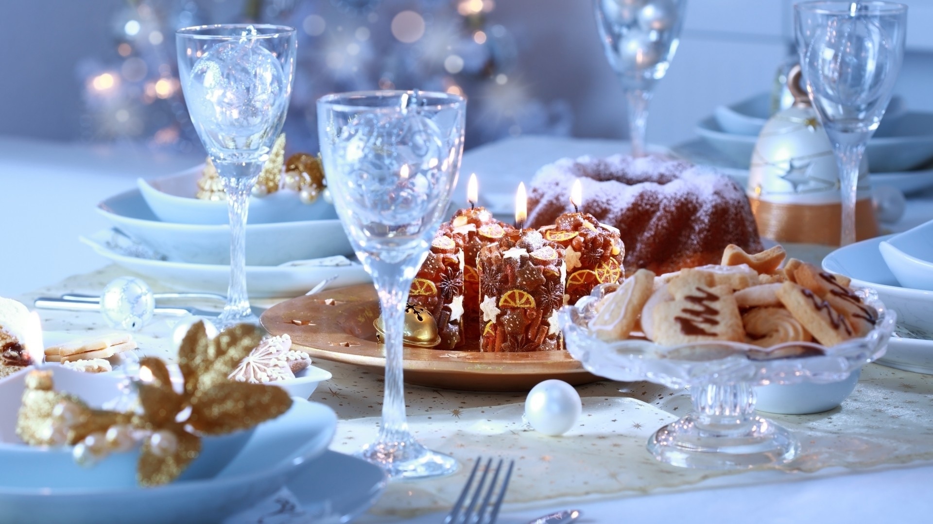 Laden Sie das Dessert, Weihnachten, Glas, Kerze, Nahrungsmittel, Plätzchen-Bild kostenlos auf Ihren PC-Desktop herunter