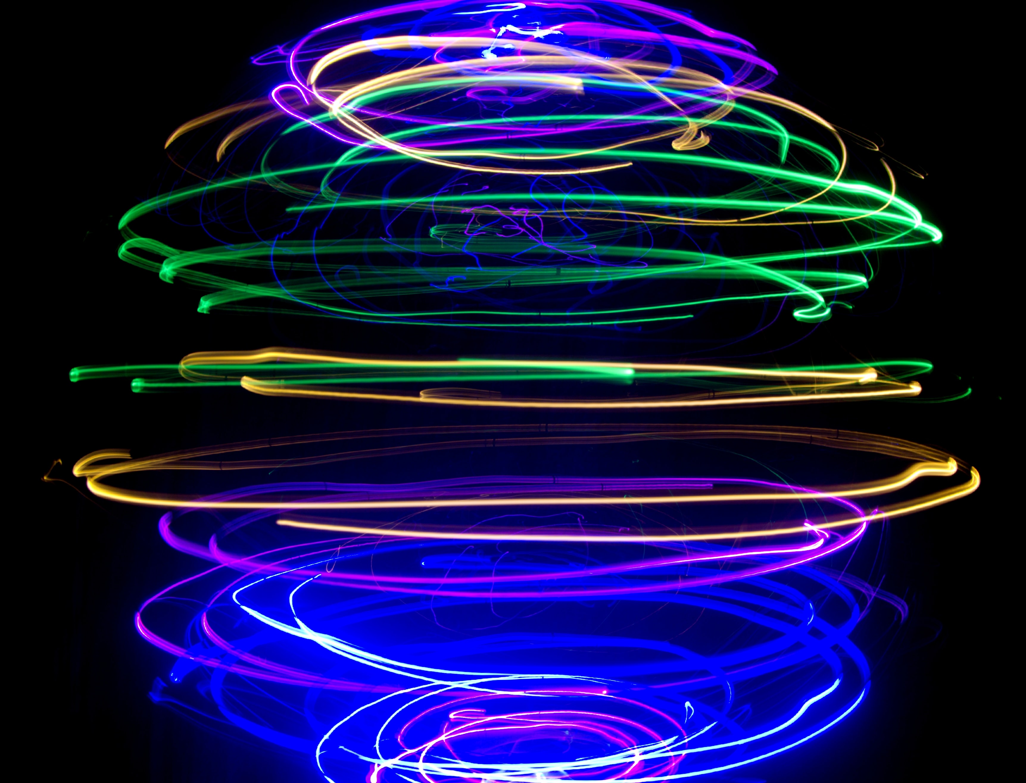 Download mobile wallpaper Rotation, Dark, Glow, Neon, Abstract for free.