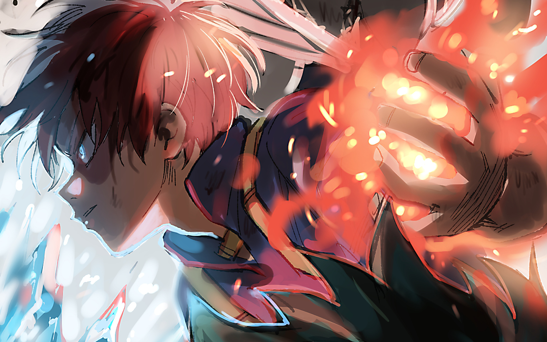 Handy-Wallpaper Animes, Shoto Todoroki, Boku No Hero Academia kostenlos herunterladen.