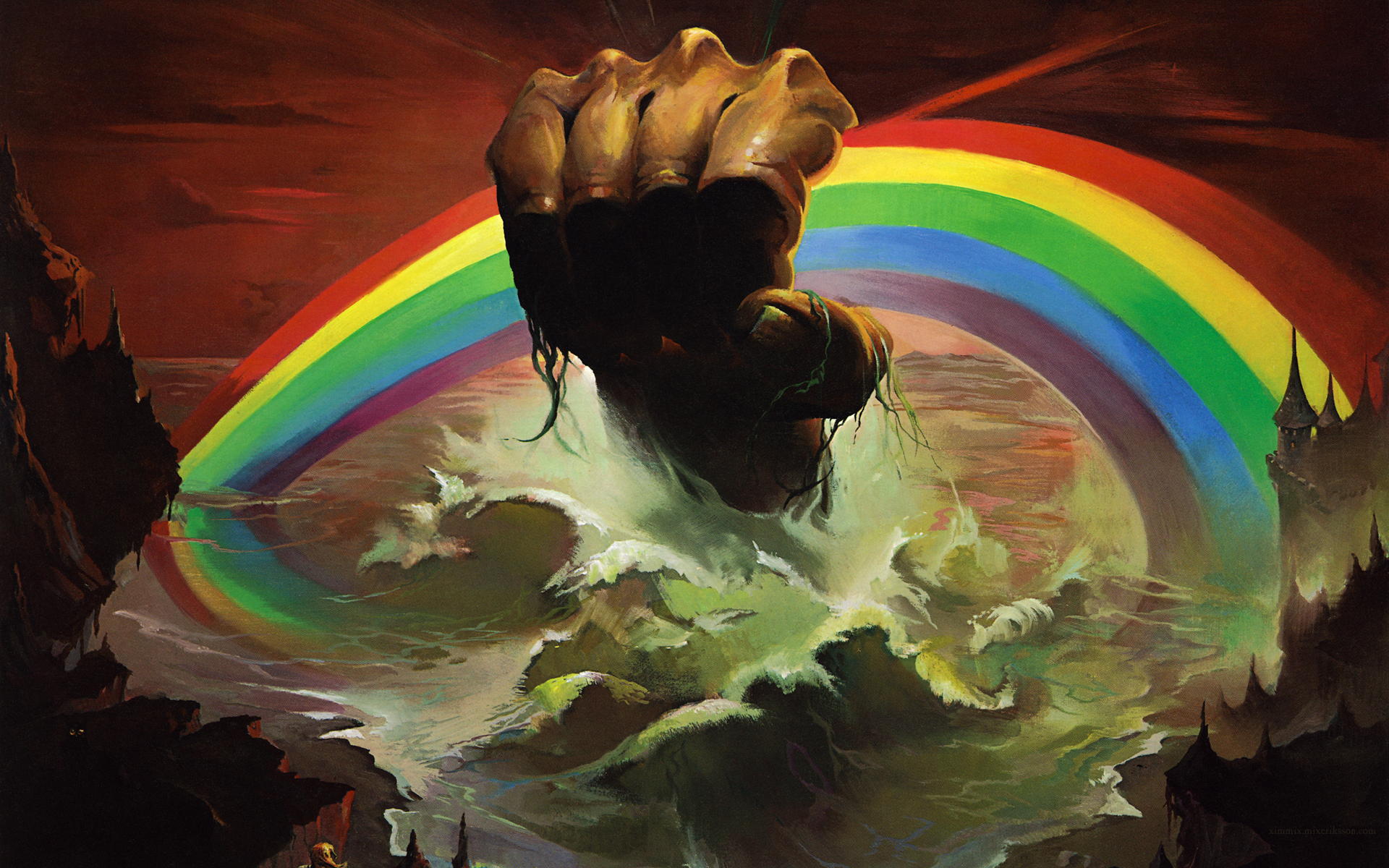 album cover, hard rock, rainbow, music, heavy metal