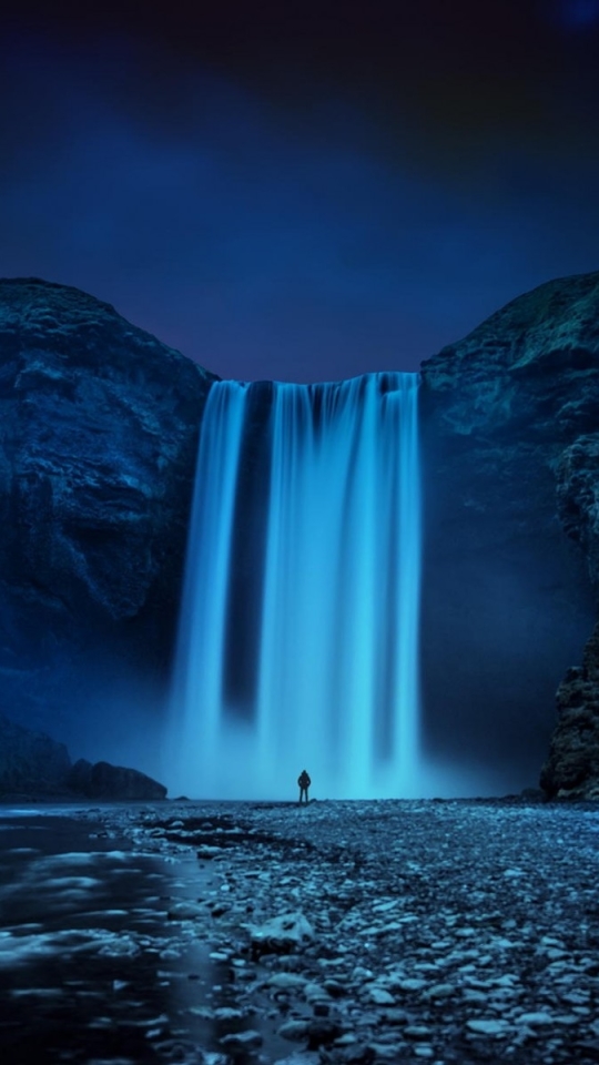 Download mobile wallpaper Waterfalls, Waterfall, Earth, Alone for free.