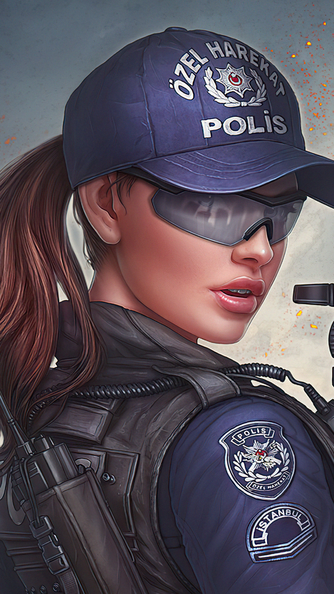 Descarga gratuita de fondo de pantalla para móvil de Ciencia Ficción, Gafas De Sol, Policía, Mujeres Guerrera, Mujer Guerrera, Policia.
