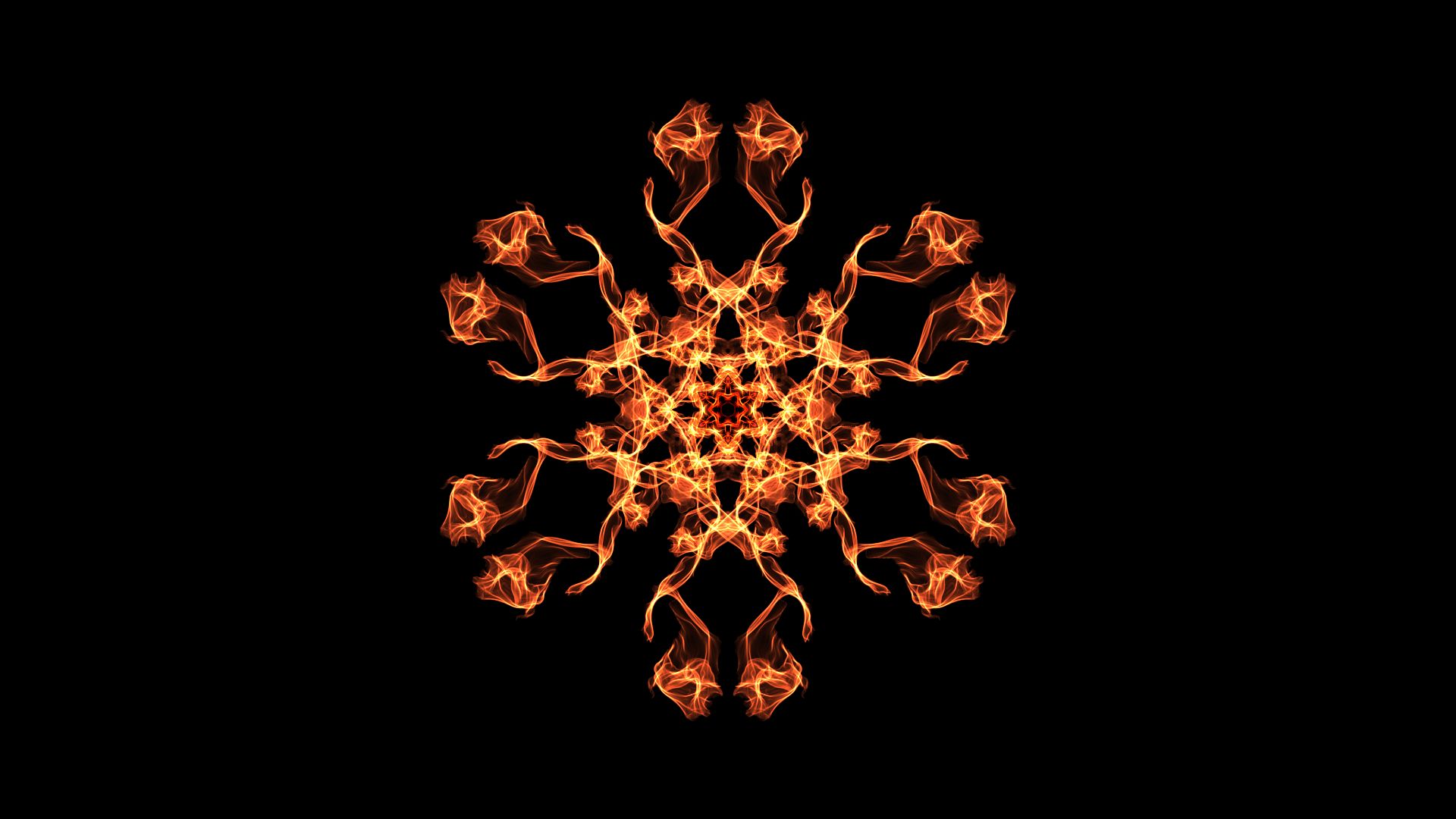 Free download wallpaper Abstract, Fire, Snowflake, Generative on your PC desktop