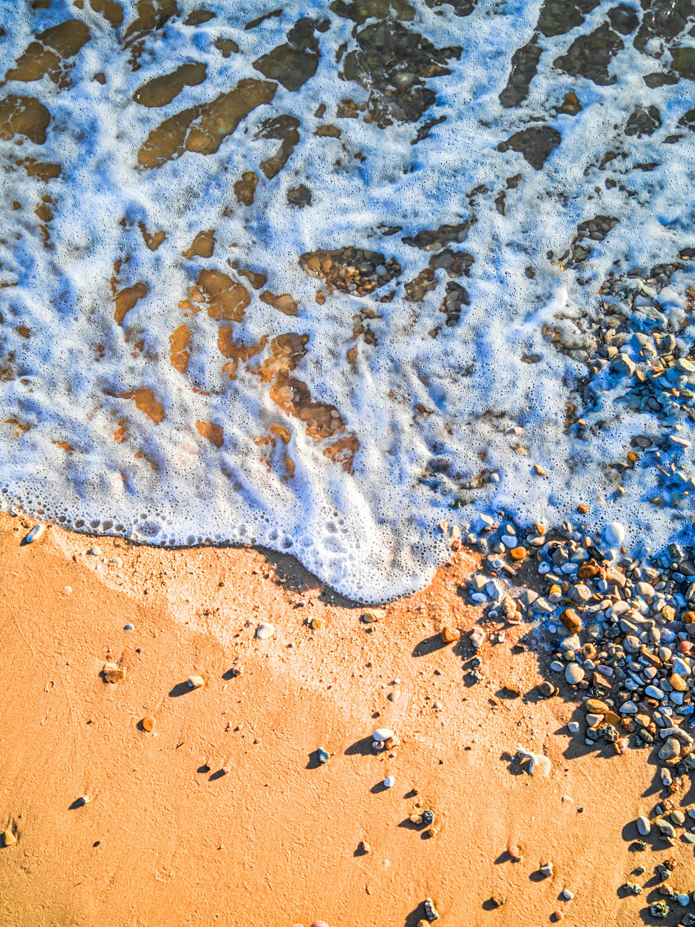 nature, pebble, sea, beach, sand, wave