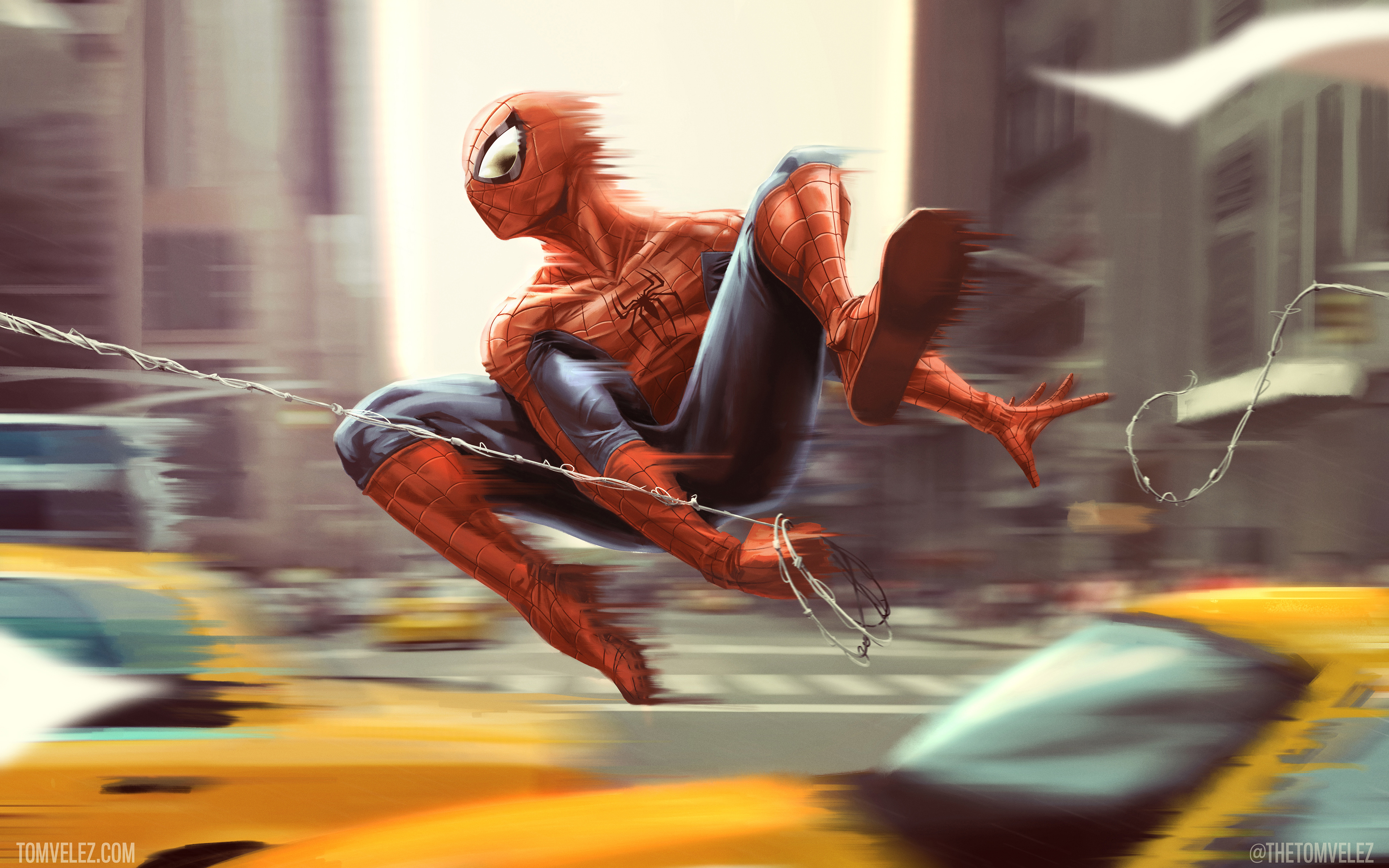 Descarga gratuita de fondo de pantalla para móvil de Nueva York, Historietas, Spider Man, Peter Parker.