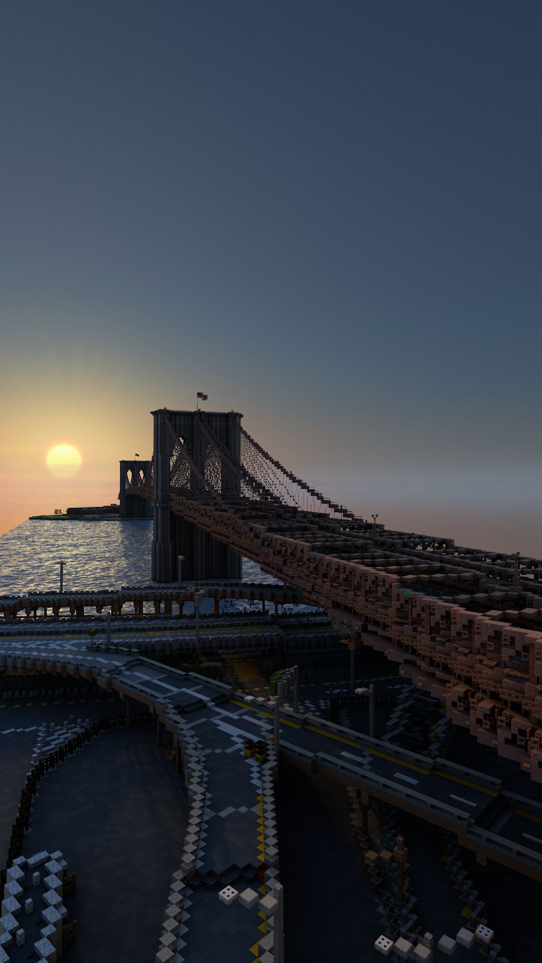 Descarga gratuita de fondo de pantalla para móvil de Minecraft, Puente De Brooklyn, Videojuego.