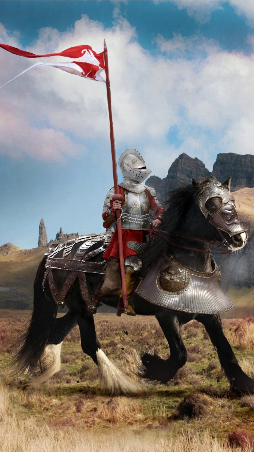 Download mobile wallpaper Fantasy, Horse, Knight, Armor, Medieval for free.