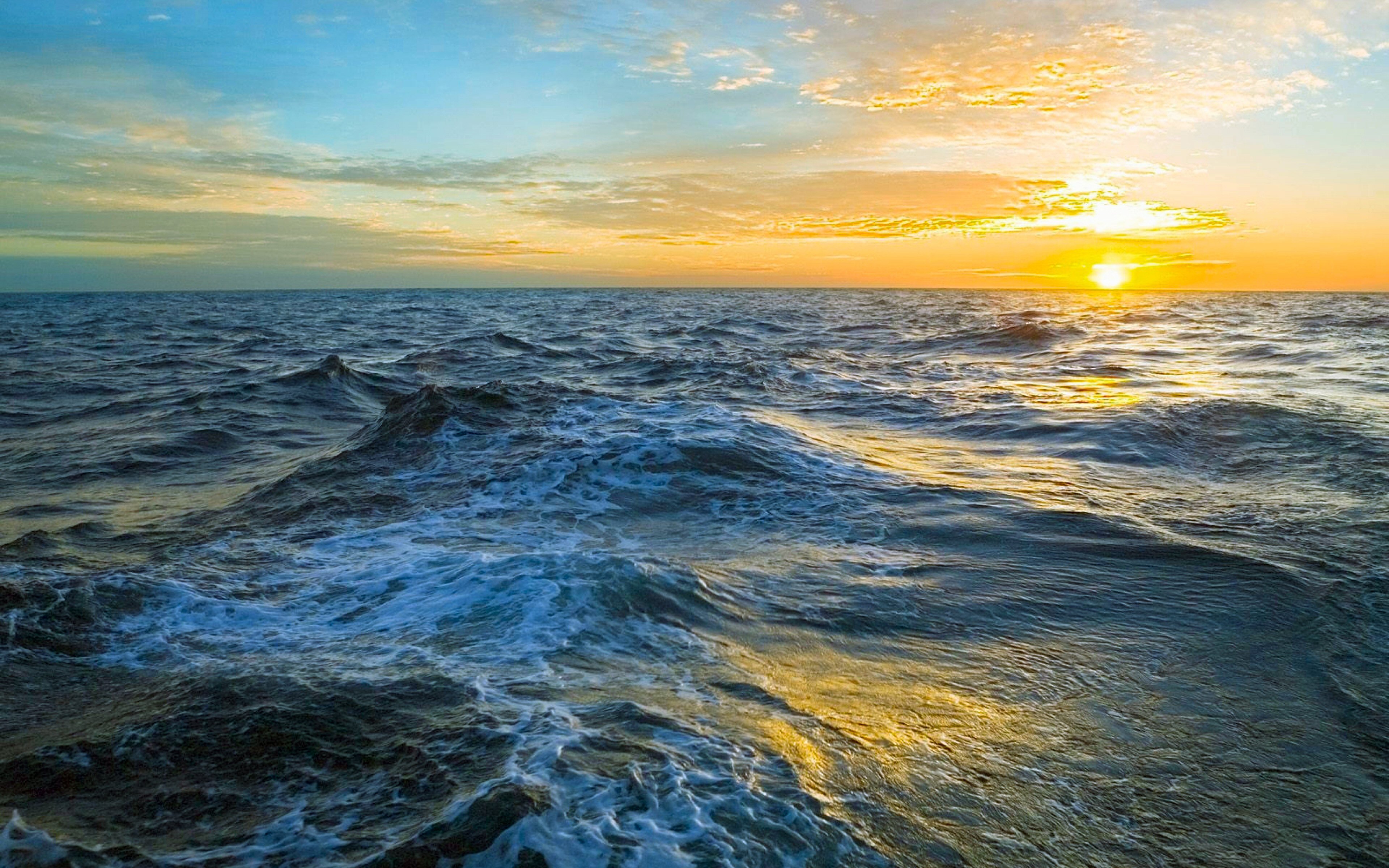 wave, horizon, sea, earth, sunset, cloud, ocean