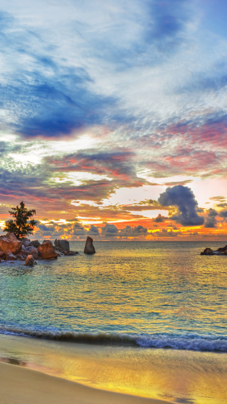 Descarga gratuita de fondo de pantalla para móvil de Playa, Horizonte, Océano, Fotografía, Seychelles.