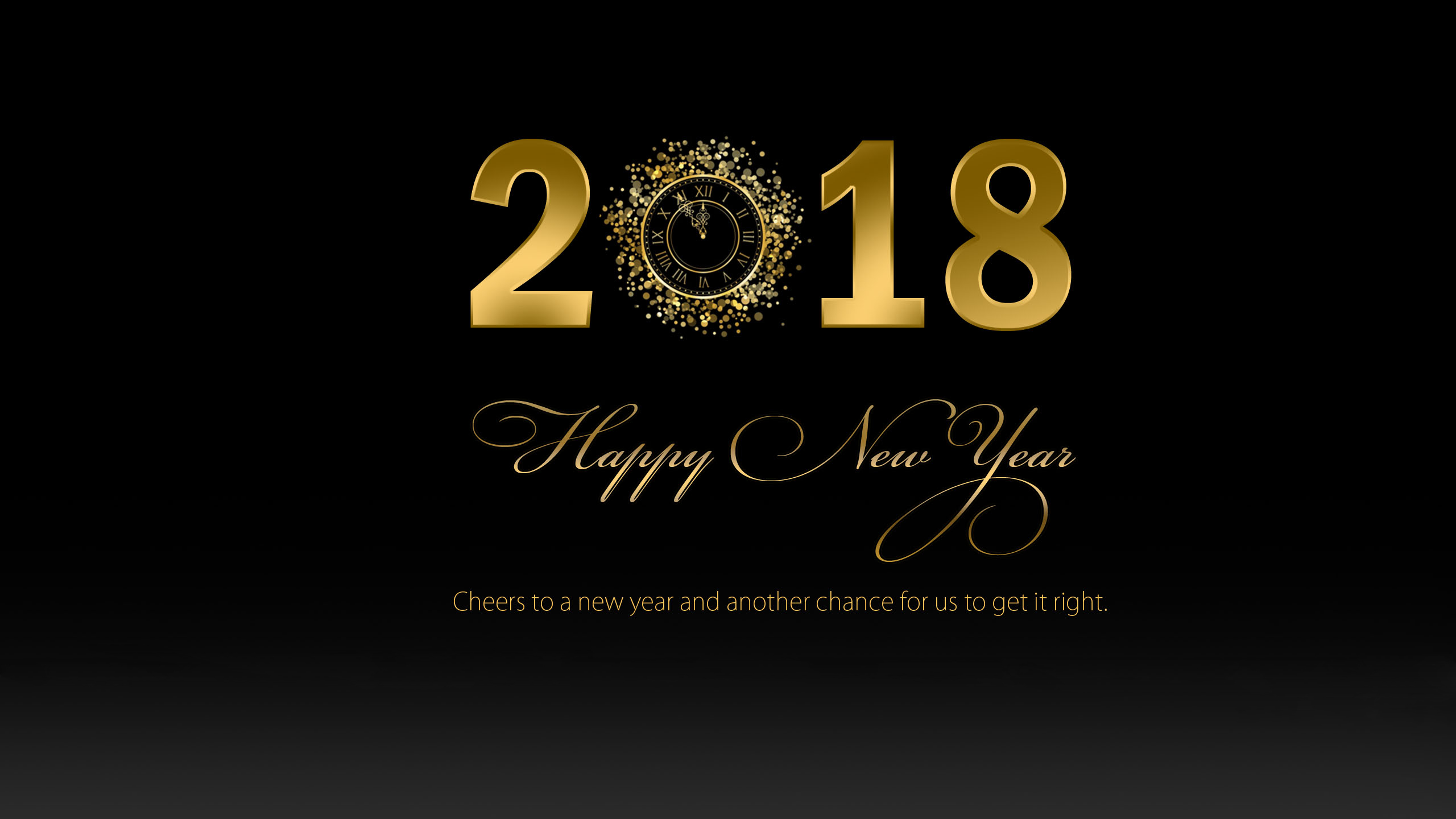 holiday, new year 2018, clock, gold, new year