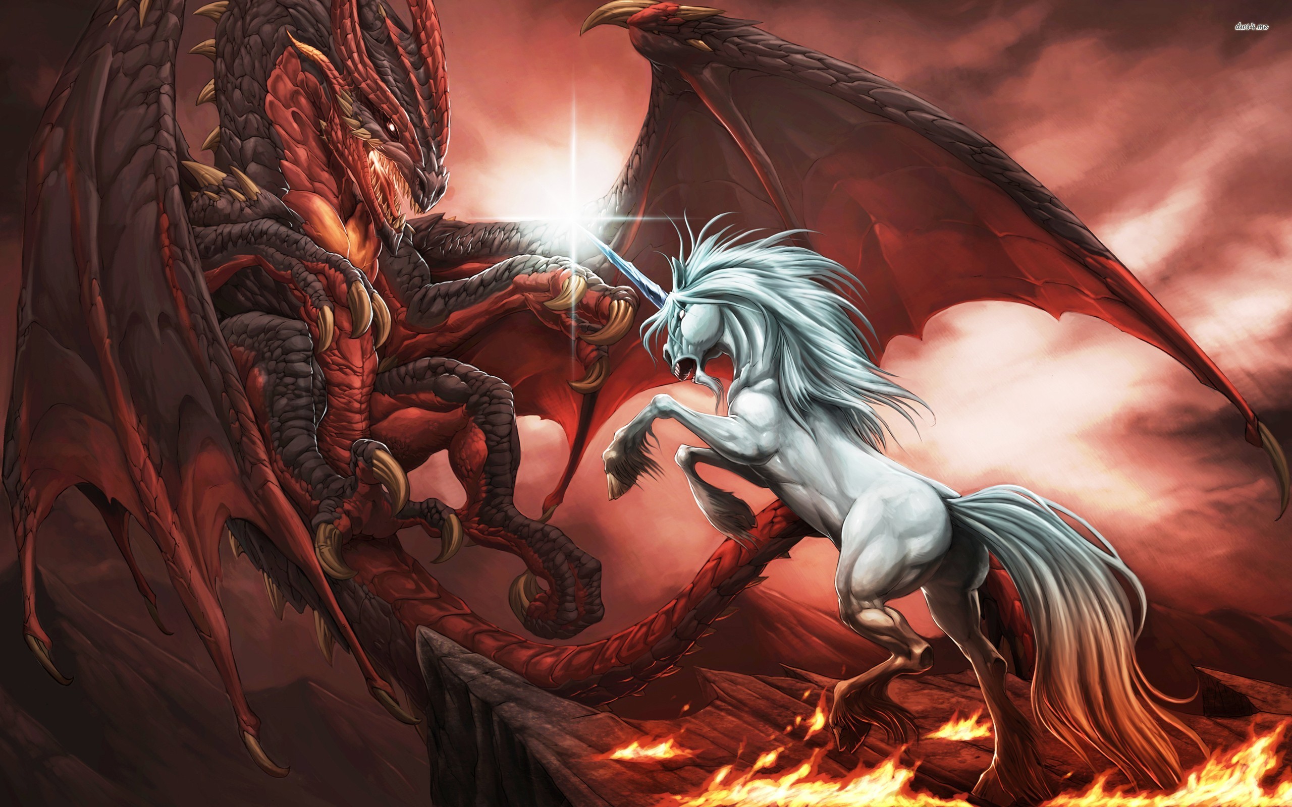 Descarga gratuita de fondo de pantalla para móvil de Animales De Fantasía, Unicornio, Fantasía, Dragón.