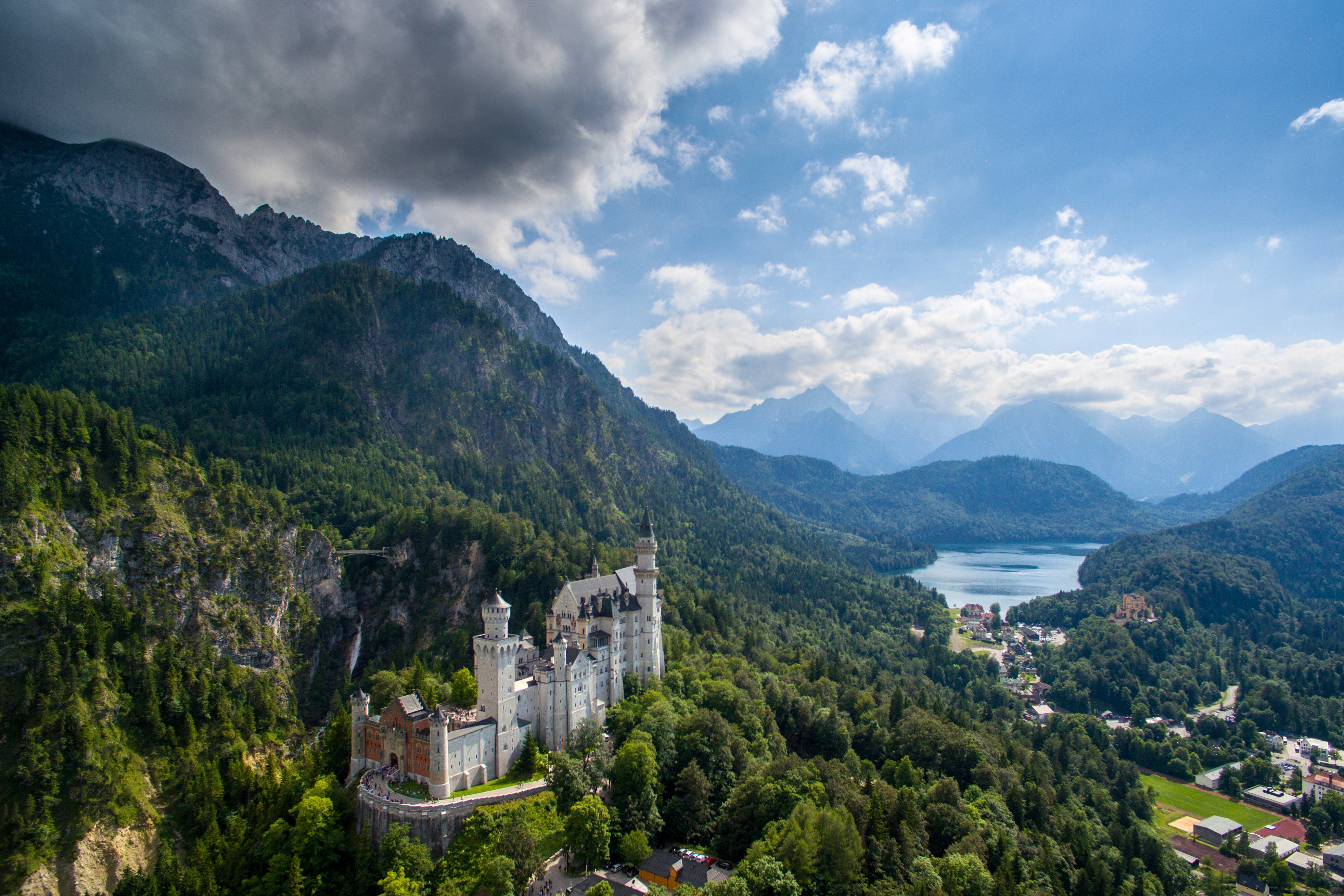 Download mobile wallpaper Landscape, Castles, Mountain, Germany, Neuschwanstein Castle, Man Made, Castle for free.