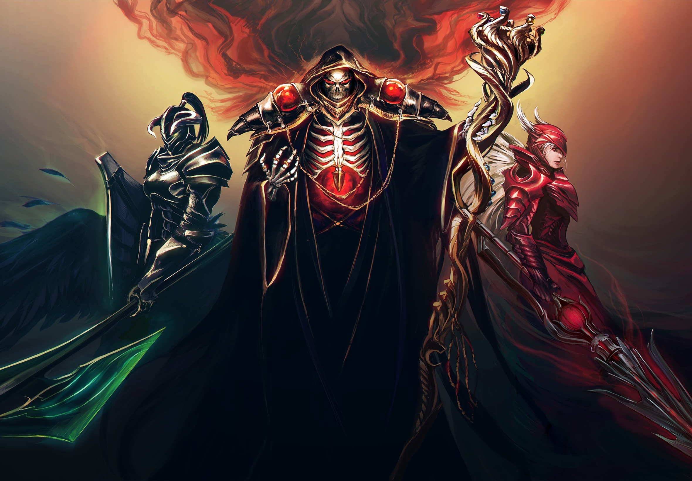 Free download wallpaper Anime, Overlord, Ainz Ooal Gown, Albedo (Overlord), Shalltear Bloodfallen on your PC desktop