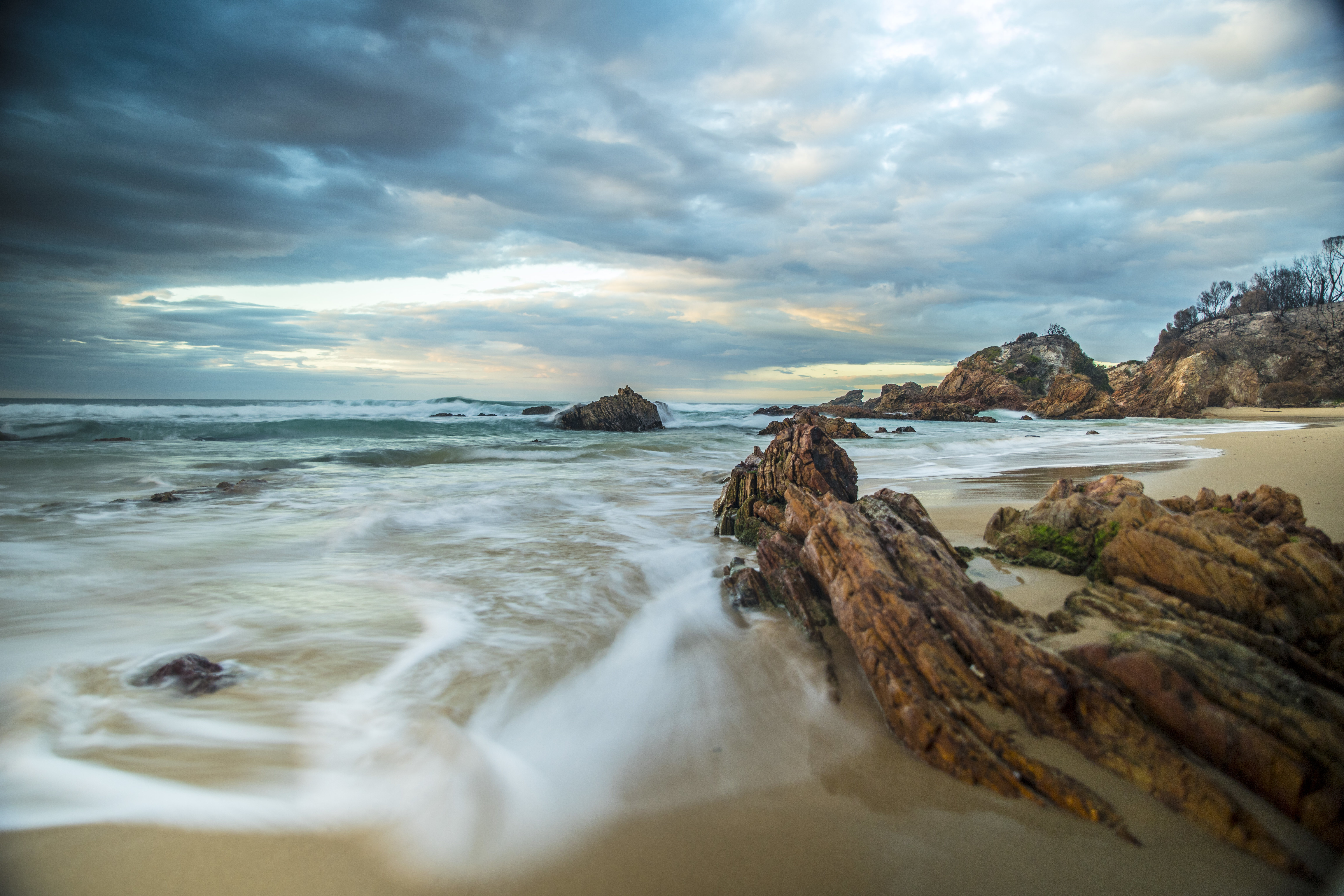 Free download wallpaper Sky, Rocks, Coast, Nature, Sea, Beach on your PC desktop