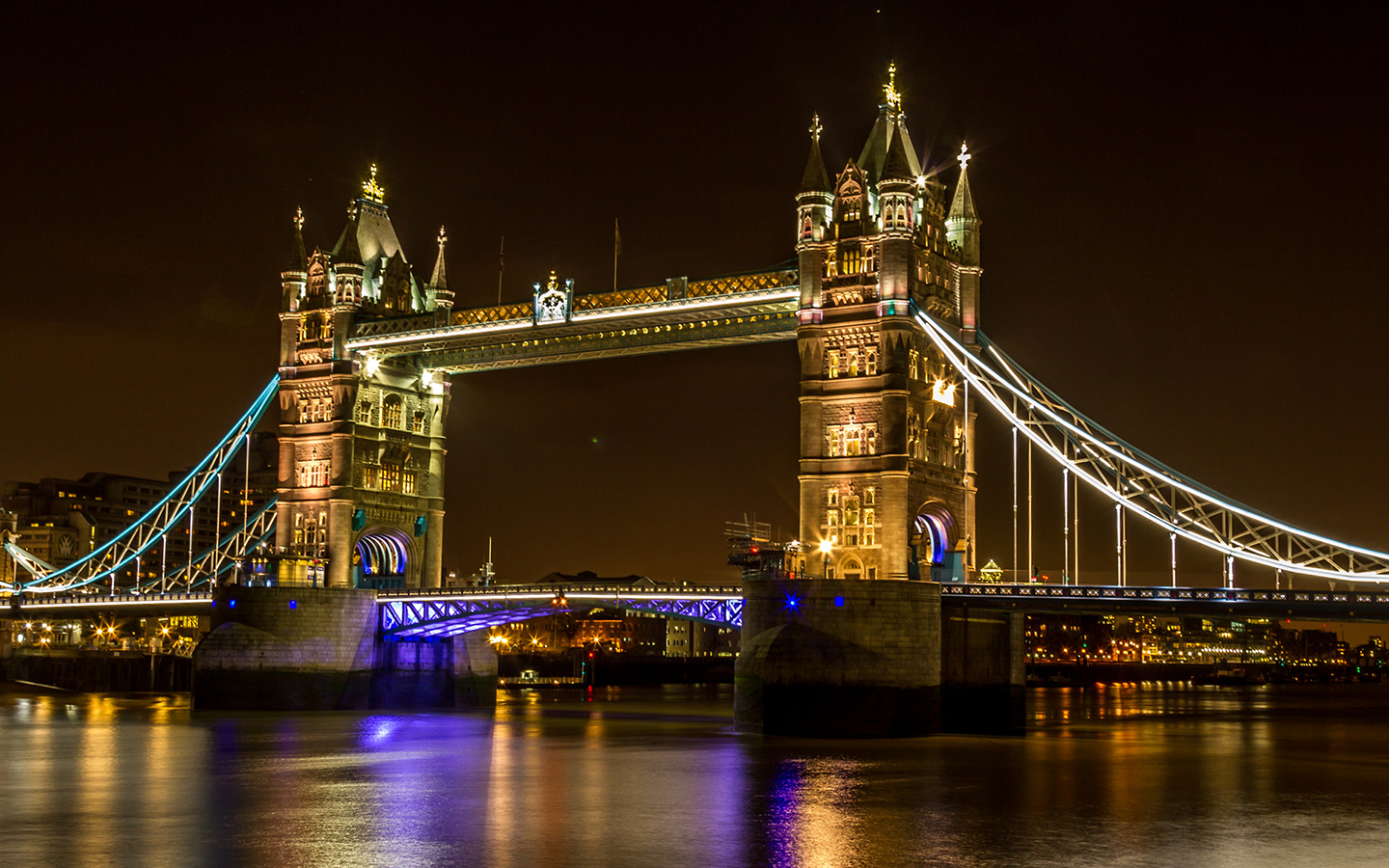 Free download wallpaper Bridges, Night, Light, Bridge, Tower Bridge, Man Made on your PC desktop