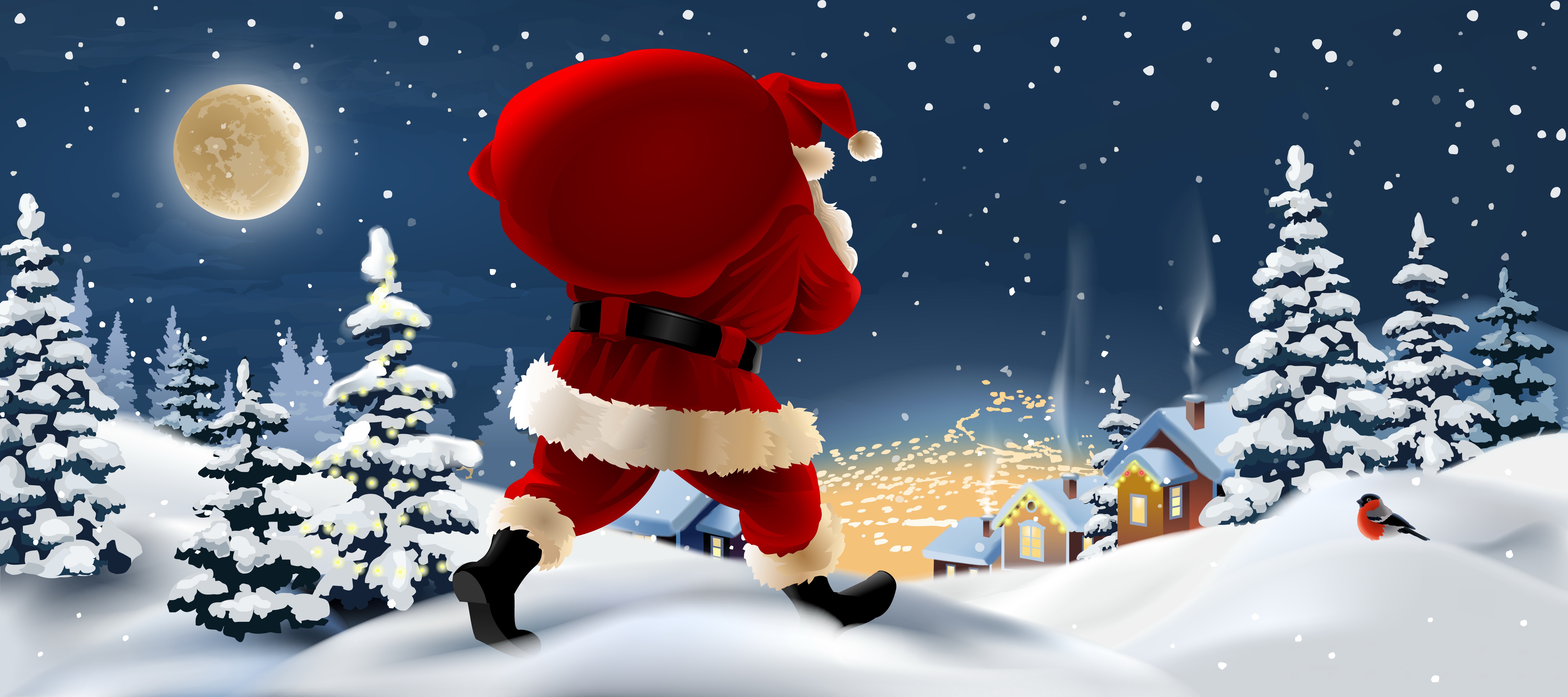 Handy-Wallpaper Feiertage, Winter, Weihnachtsmann, Weihnachten kostenlos herunterladen.