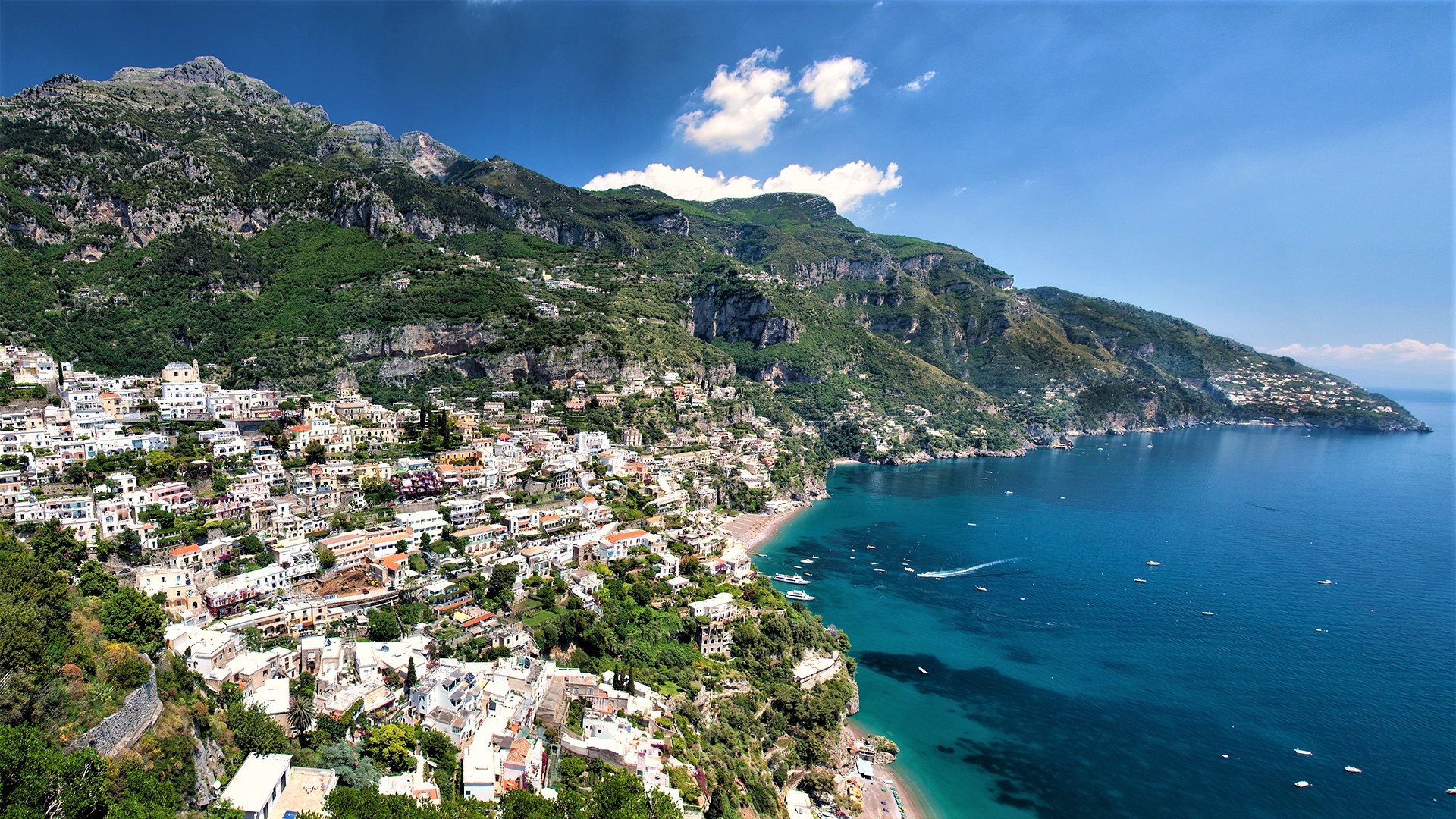 1505756 télécharger l'image construction humaine, positano, amalfi, côte, littoral, italie, village - fonds d'écran et économiseurs d'écran gratuits