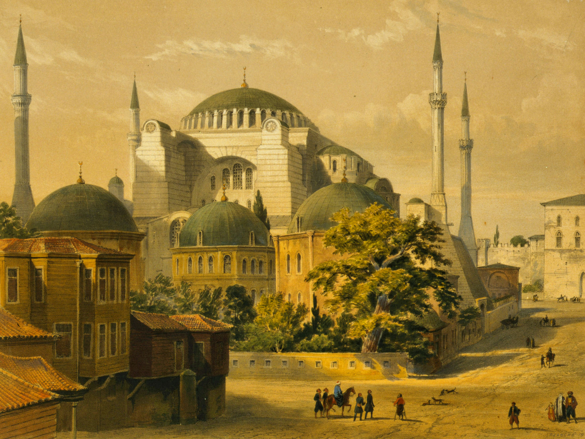387516 завантажити картинку релігійний, свята софія, купол, мечеть, живопис, туреччина, мечеті - шпалери і заставки безкоштовно