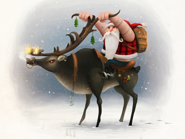 Descarga gratis la imagen Navidad, Día Festivo, Papa Noel, Reno en el escritorio de tu PC
