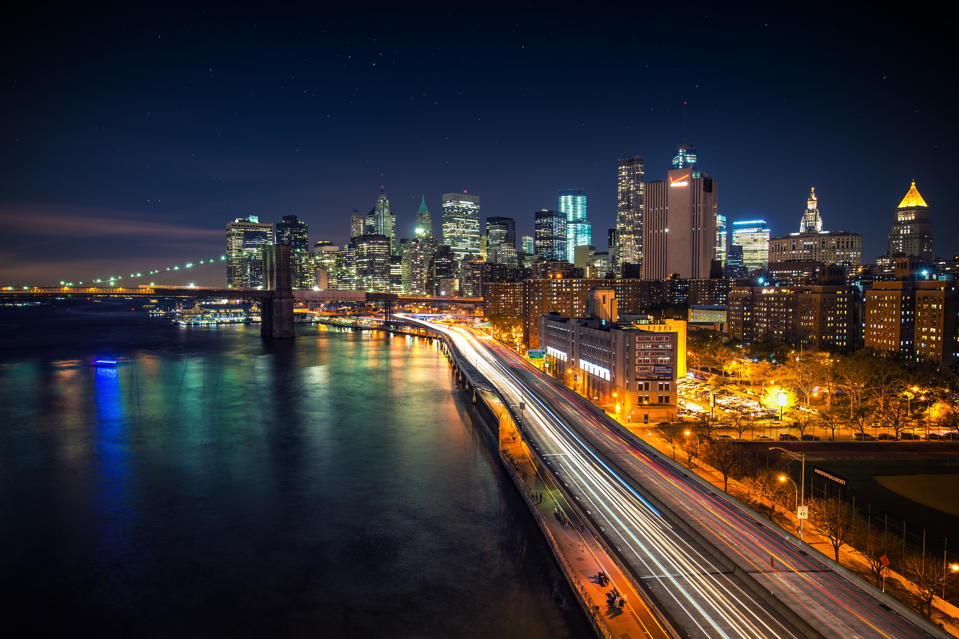 Download mobile wallpaper Cities, New York, Manhattan, Brooklyn Bridge, Man Made for free.