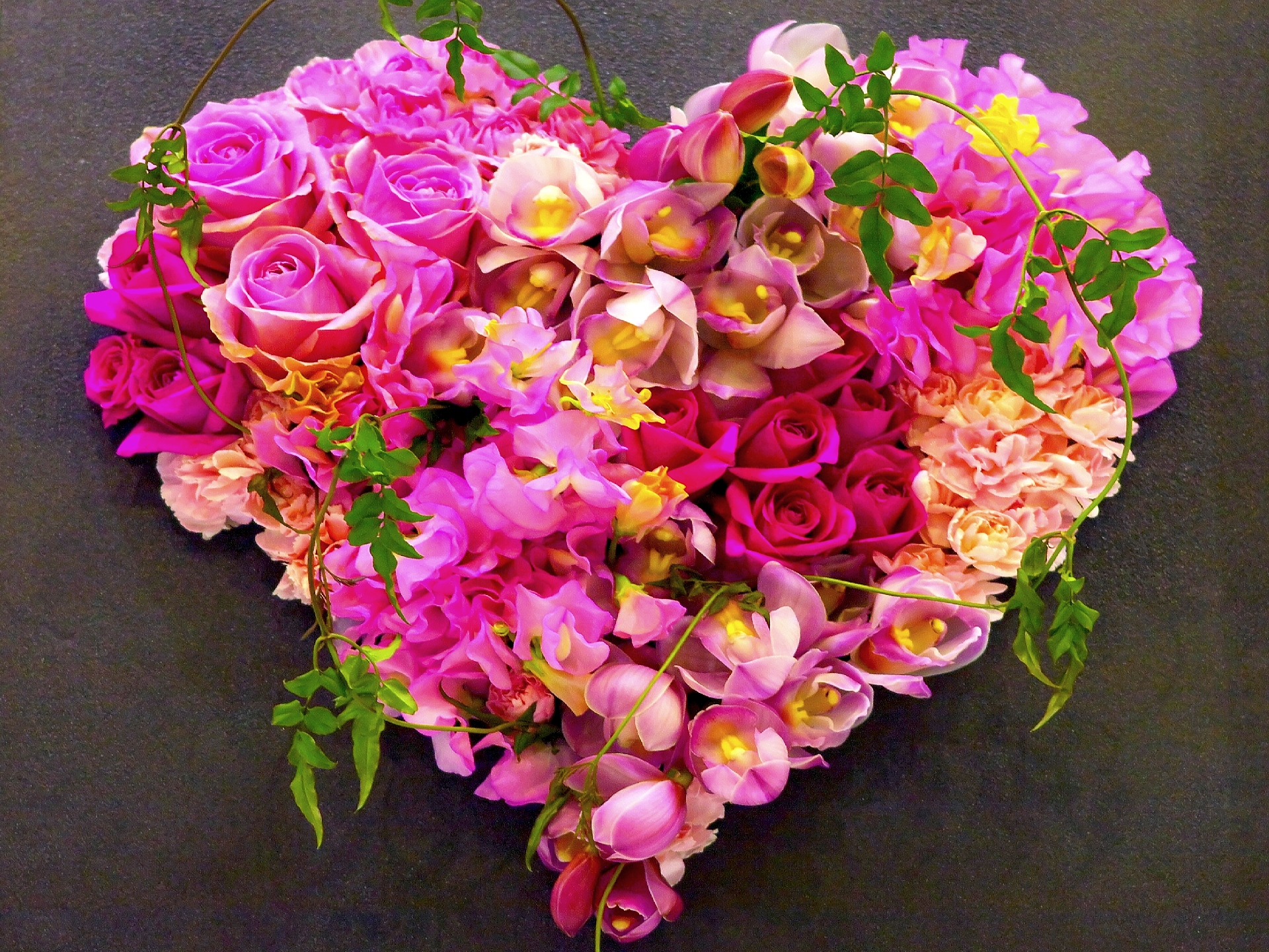 無料モバイル壁紙花, 薔薇, 芸術的, 心臓, ピンクの花, ハート型をダウンロードします。