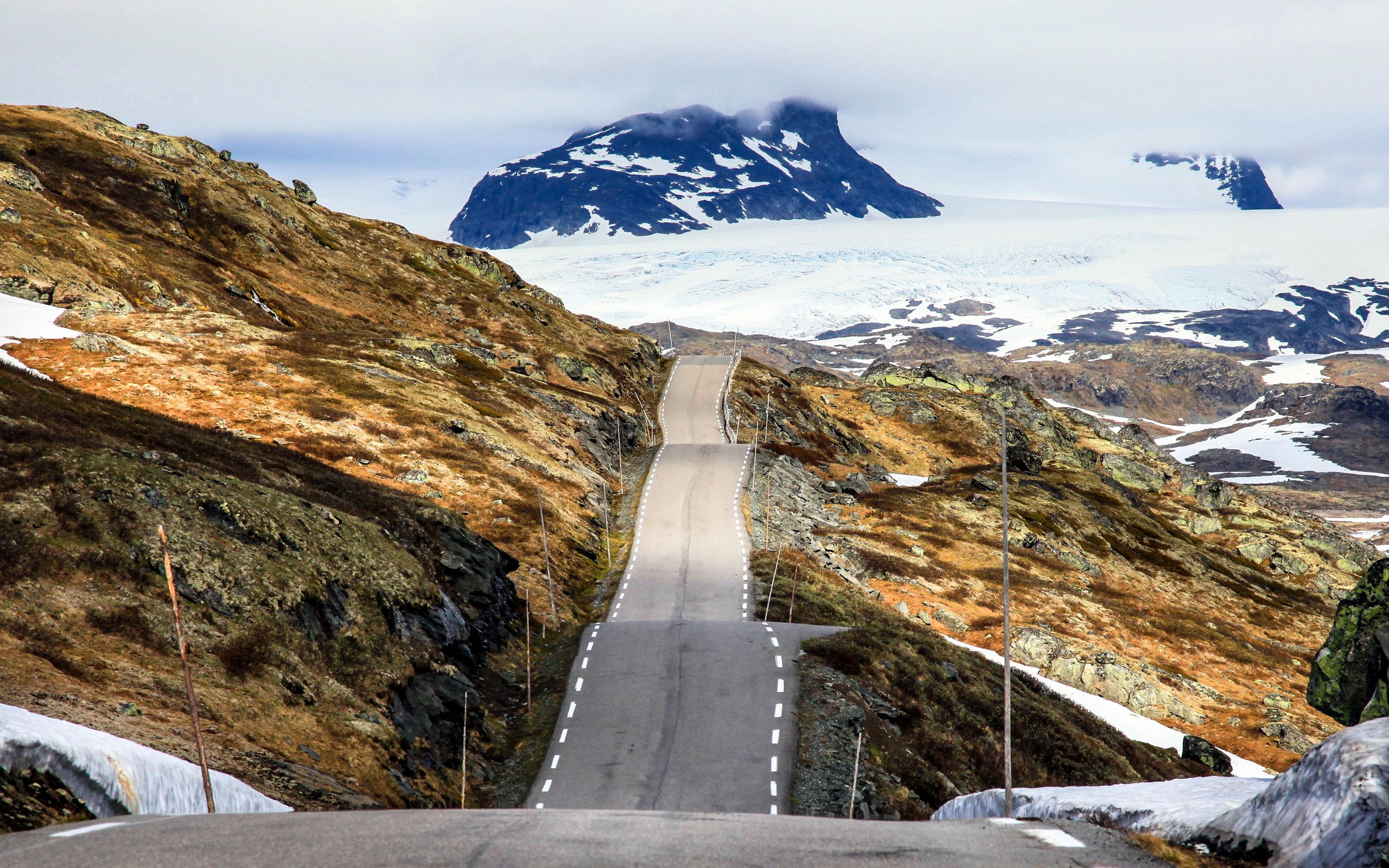 Descarga gratuita de fondo de pantalla para móvil de Naturaleza, Montañas, Nieve, Camino, Noruega.