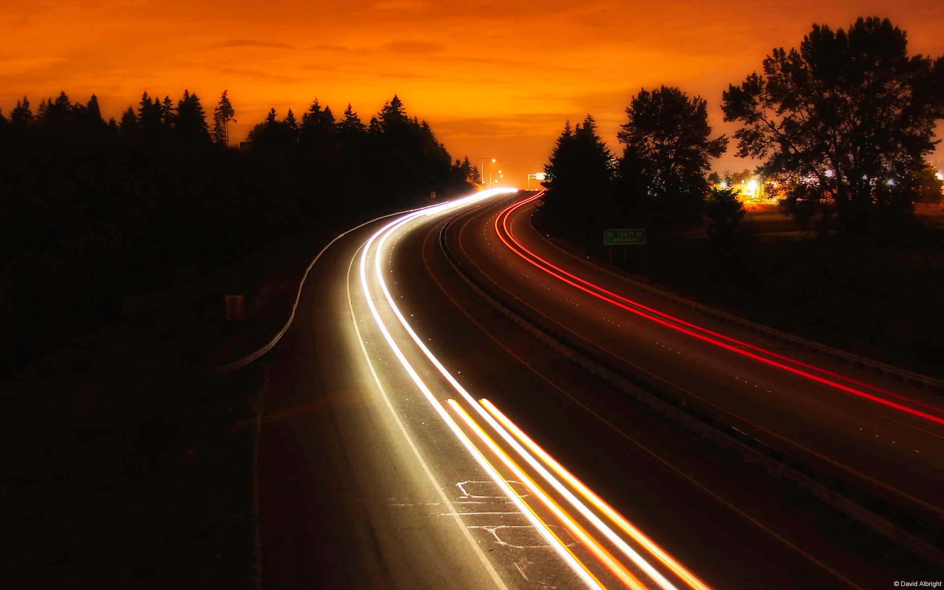 Download mobile wallpaper Sunset, Road, Photography, Highway, Man Made, Time Lapse for free.