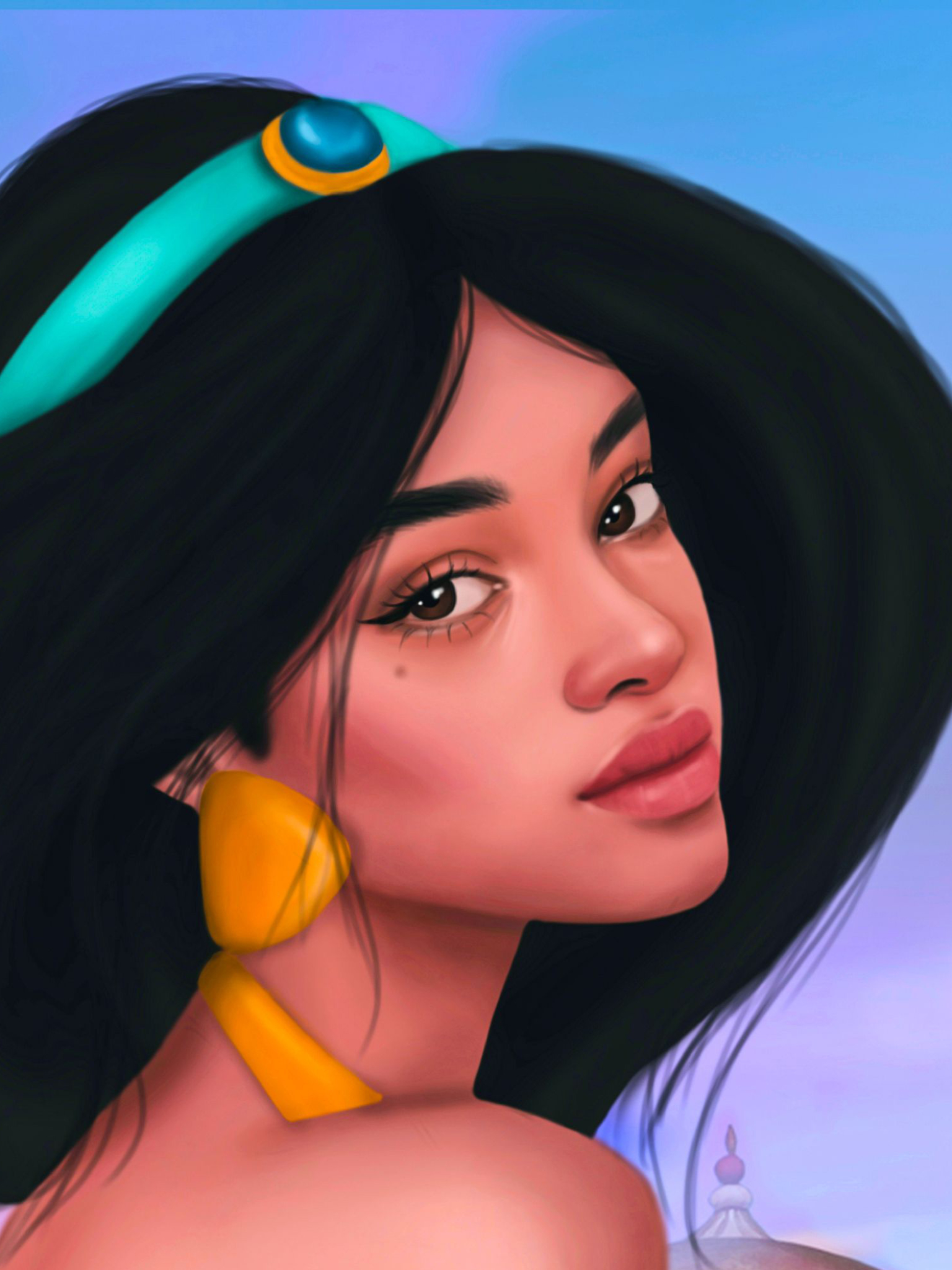 Free download wallpaper Movie, Black Hair, Aladdin (1992), Princess Jasmine, Aladdin on your PC desktop