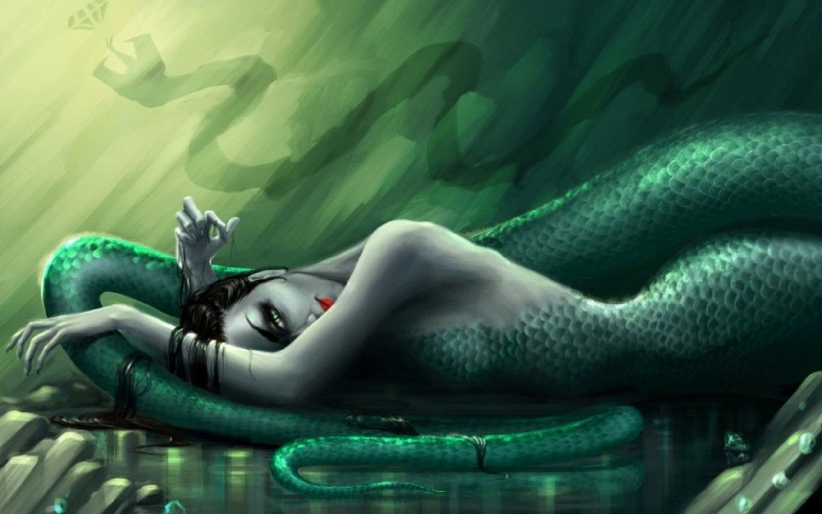 Free download wallpaper Fantasy, Snake, Creature on your PC desktop