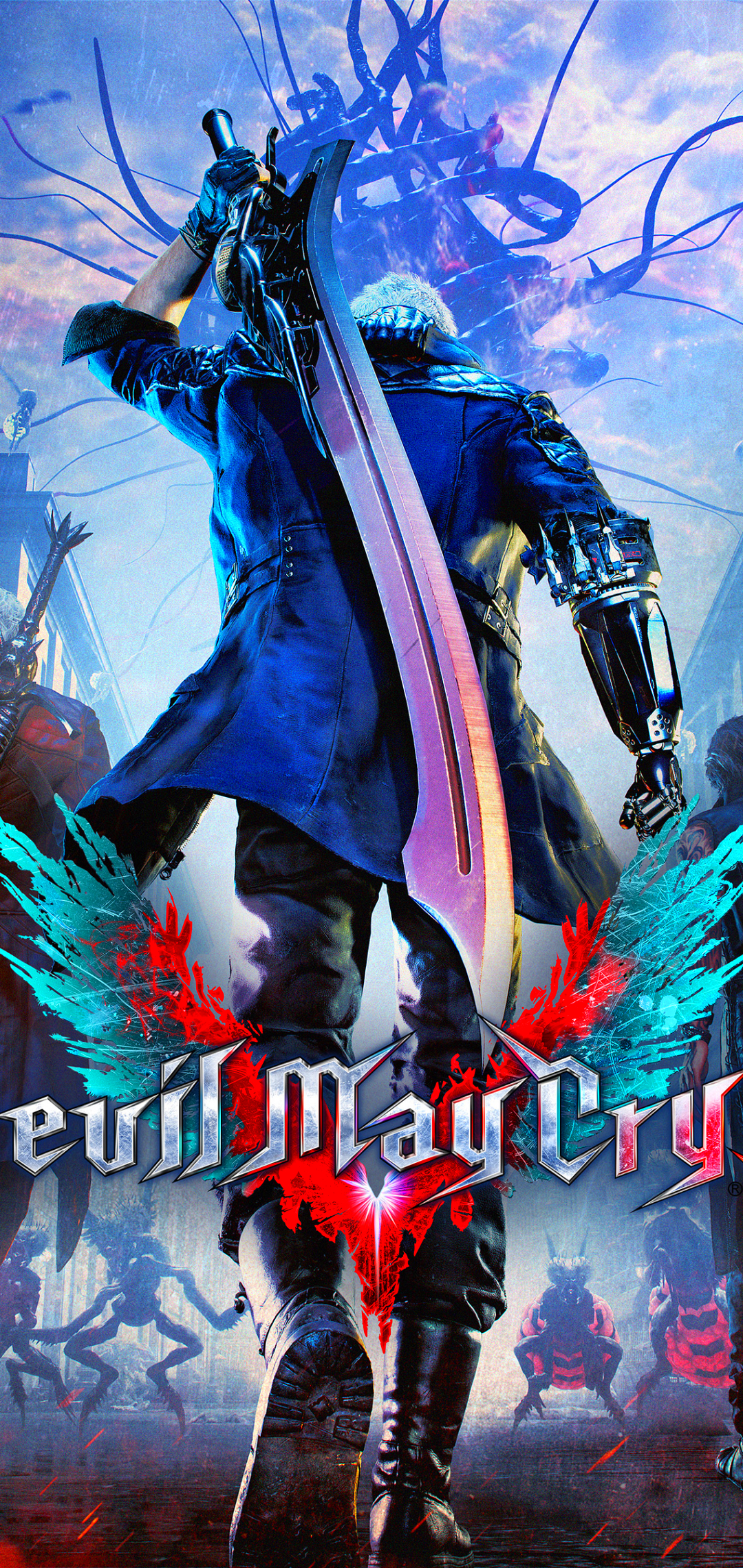video game, devil may cry 5, dante (devil may cry), nero (devil may cry), v (devil may cry), devil may cry