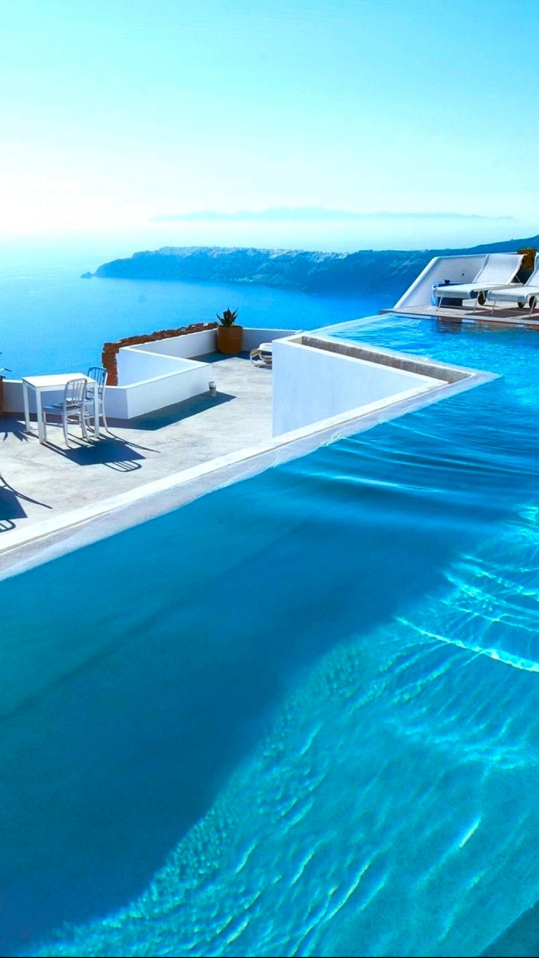 Download mobile wallpaper Pool, Santorini, Man Made for free.