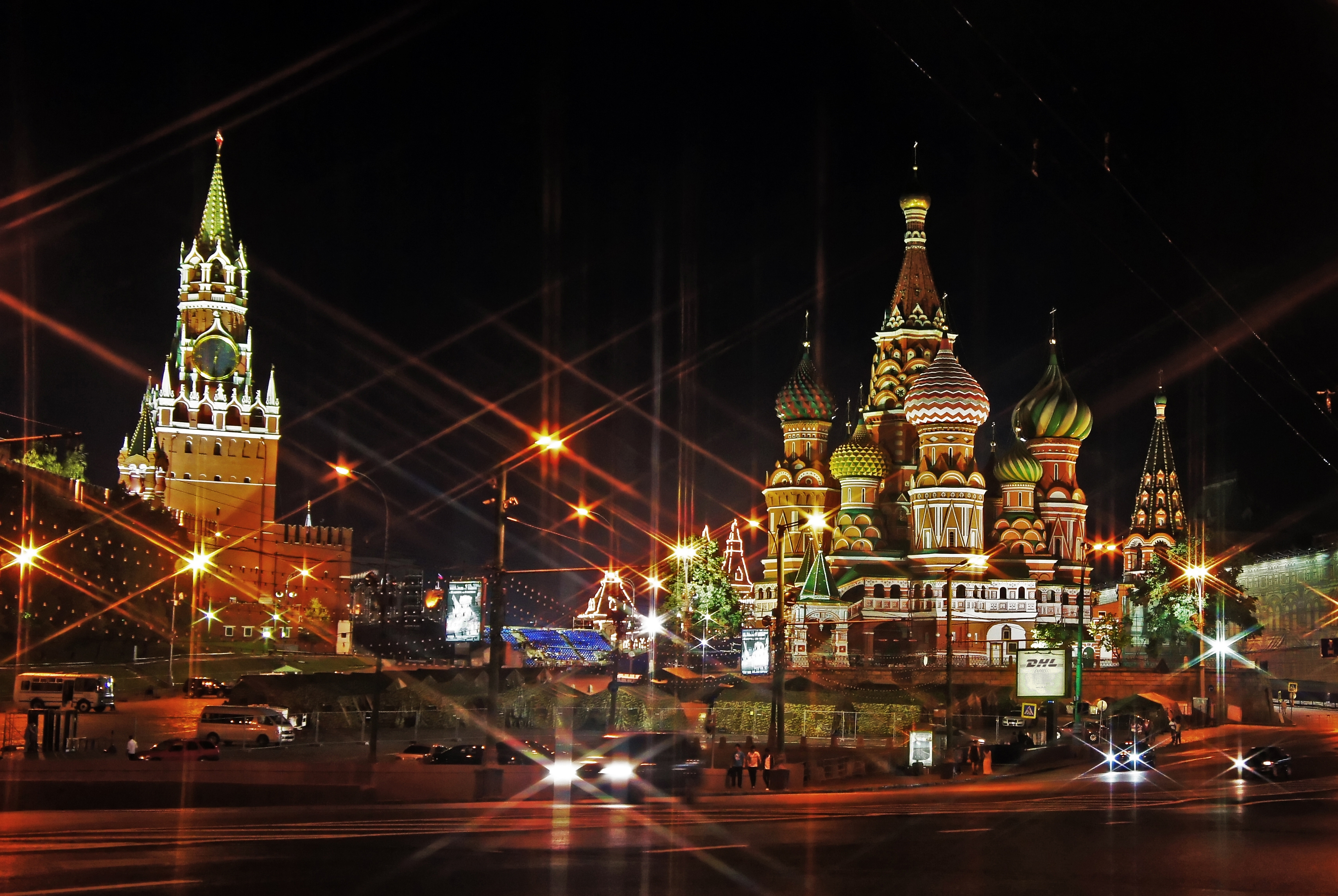 115226 скачать картинку свет, города, москва, россия, красная площадь, вечер - обои и заставки бесплатно