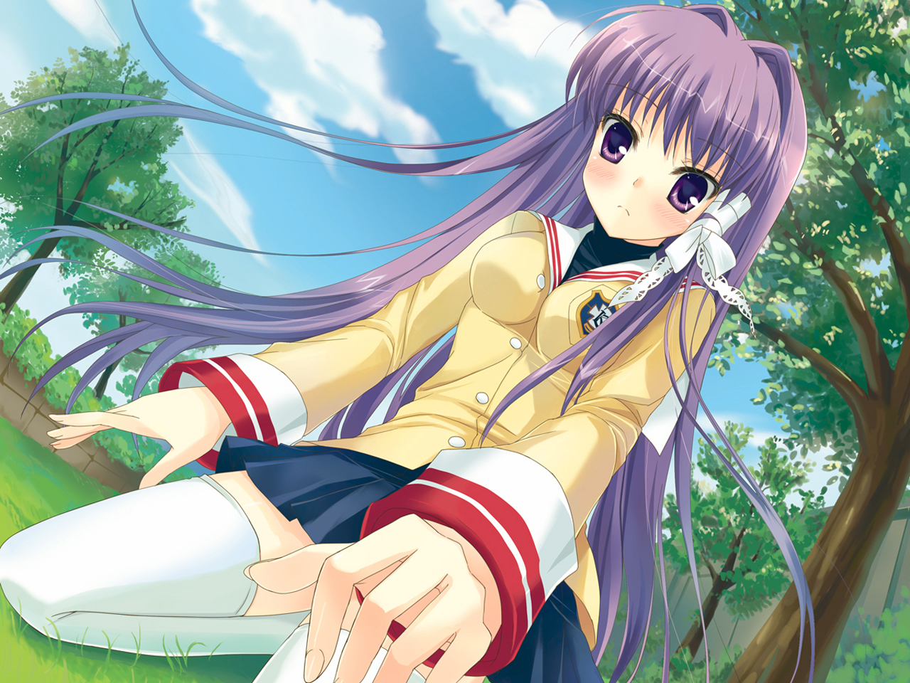 Handy-Wallpaper Animes, Kyou Fujibayashi, Clannad kostenlos herunterladen.