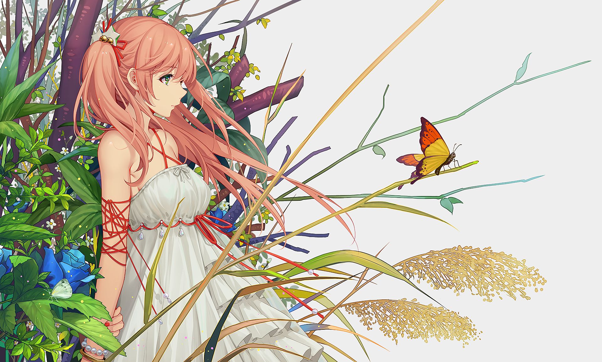 Handy-Wallpaper Schmetterlinge, Blume, Bunt, Frühling, Original, Animes kostenlos herunterladen.