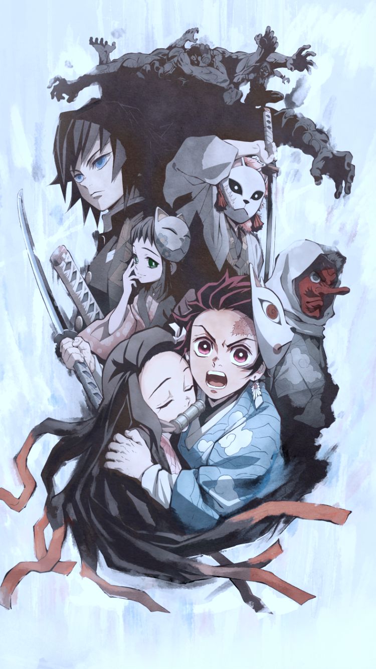 Descarga gratuita de fondo de pantalla para móvil de Animado, Nezuko Kamado, Demon Slayer: Kimetsu No Yaiba, Tanjiro Kamado.