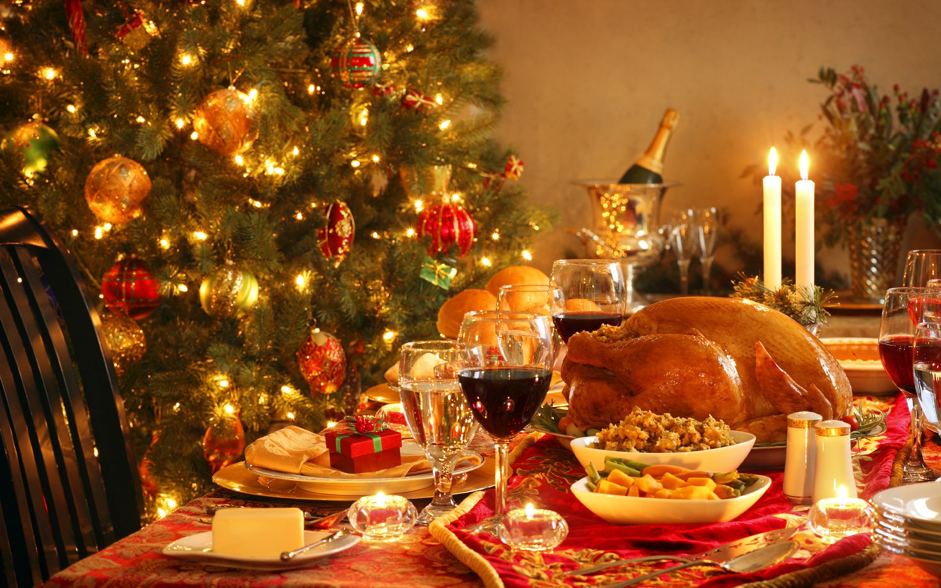 Téléchargez gratuitement l'image Noël, Viande, Vacances, Décorations De Noël, Repas, Bougie sur le bureau de votre PC