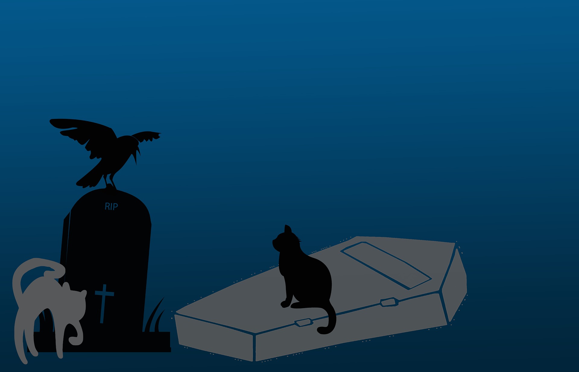 Free download wallpaper Halloween, Cat, Holiday, Raven, Grave on your PC desktop