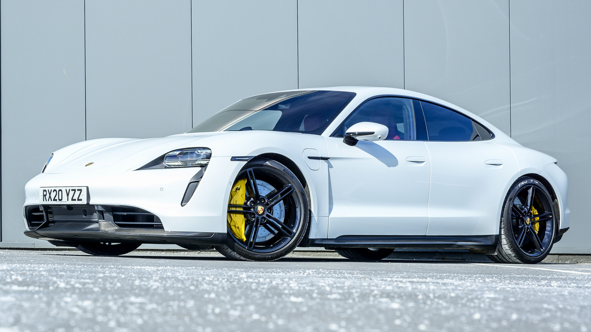 Download mobile wallpaper Porsche, Car, Sedan, Electric Car, Vehicles, White Car, Porsche Taycan Turbo S for free.