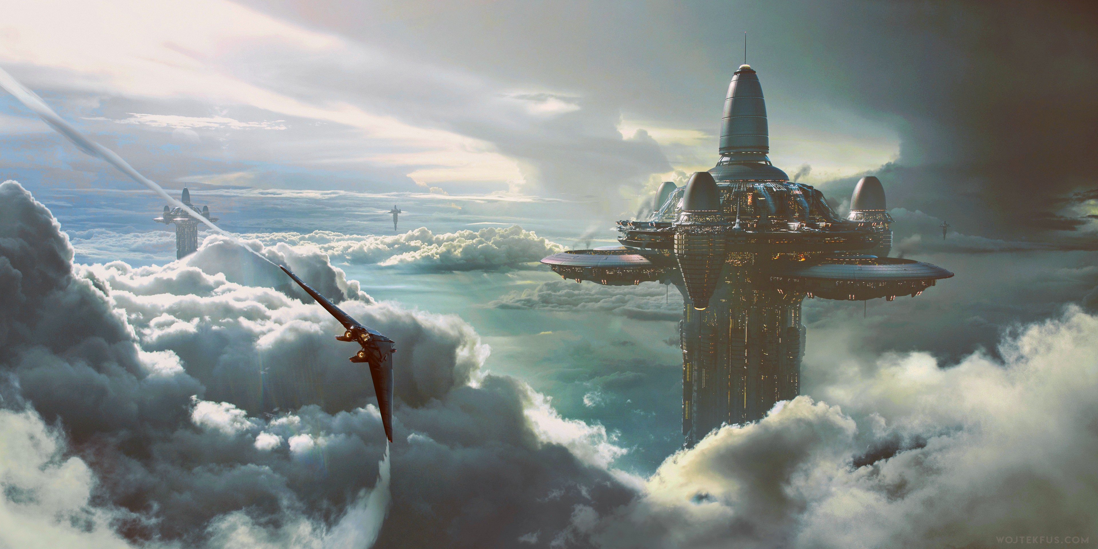 Download mobile wallpaper Sky, Building, Sci Fi for free.