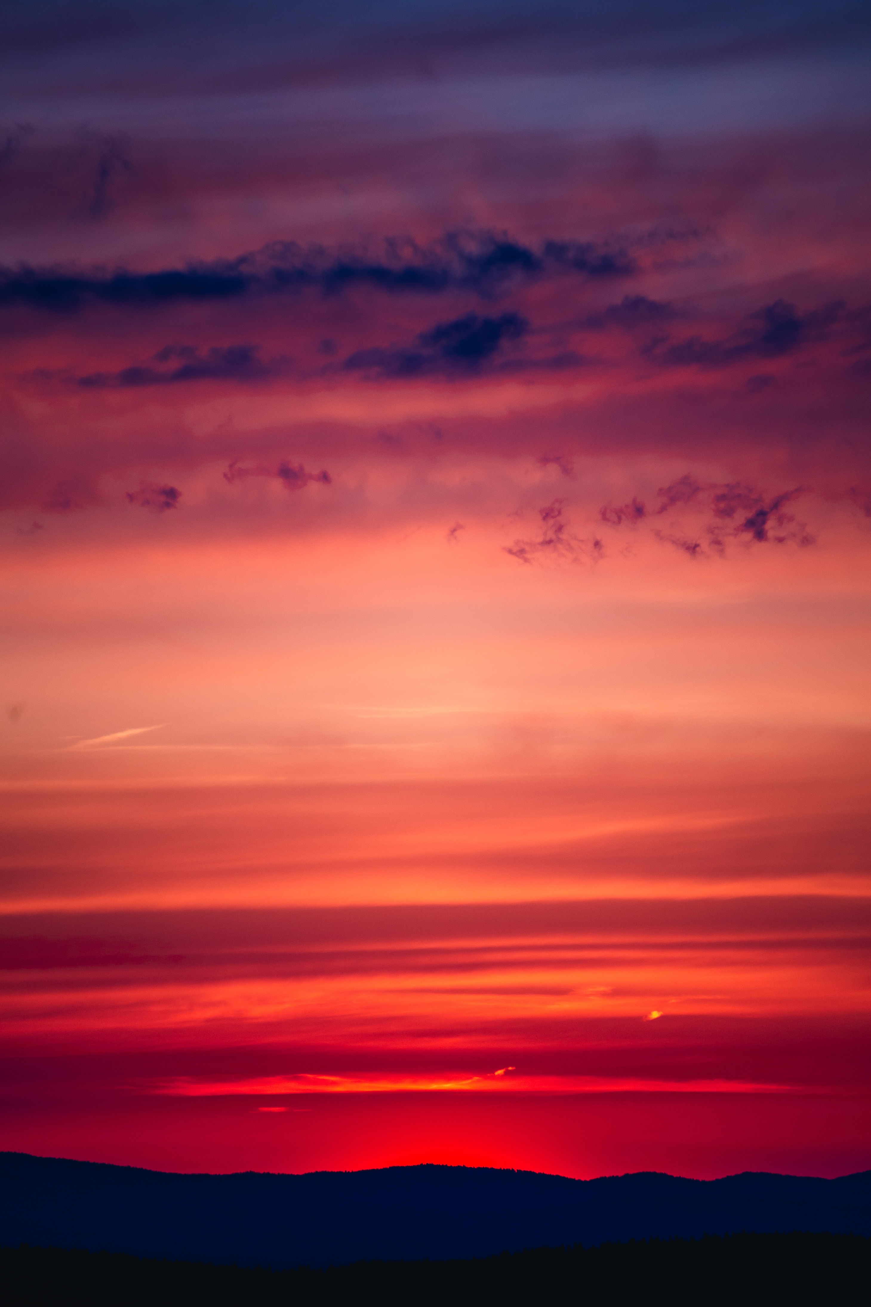無料モバイル壁紙雲, 暗い, 赤い, 日没, スカイ, 地平線, 闇をダウンロードします。