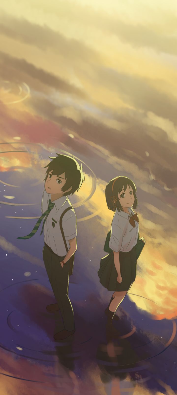 Download mobile wallpaper Anime, Your Name, Kimi No Na Wa, Mitsuha Miyamizu, Taki Tachibana for free.