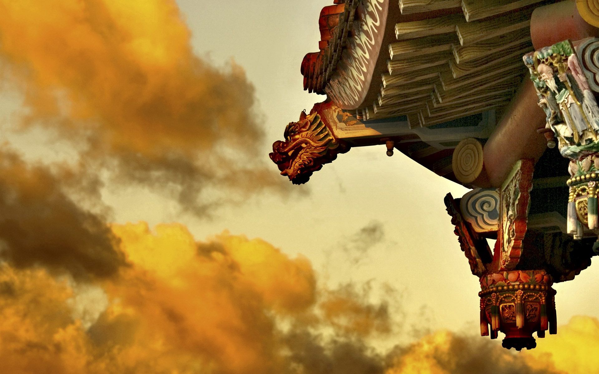 china, of china, miscellaneous, sky, clouds, miscellanea, roof Full HD