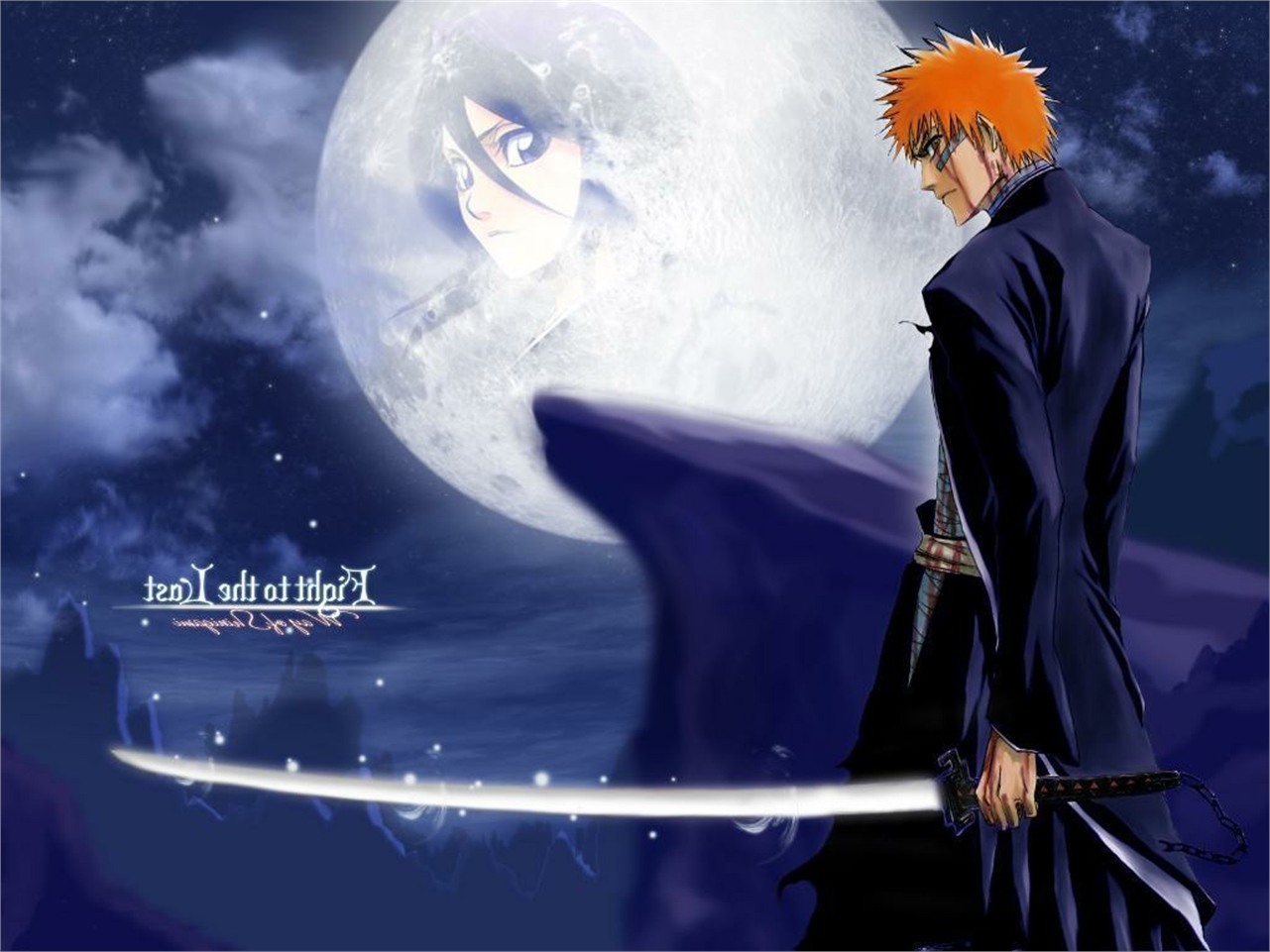 Handy-Wallpaper Bleach, Rukia Kuchiki, Animes, Ichigo Kurosaki kostenlos herunterladen.