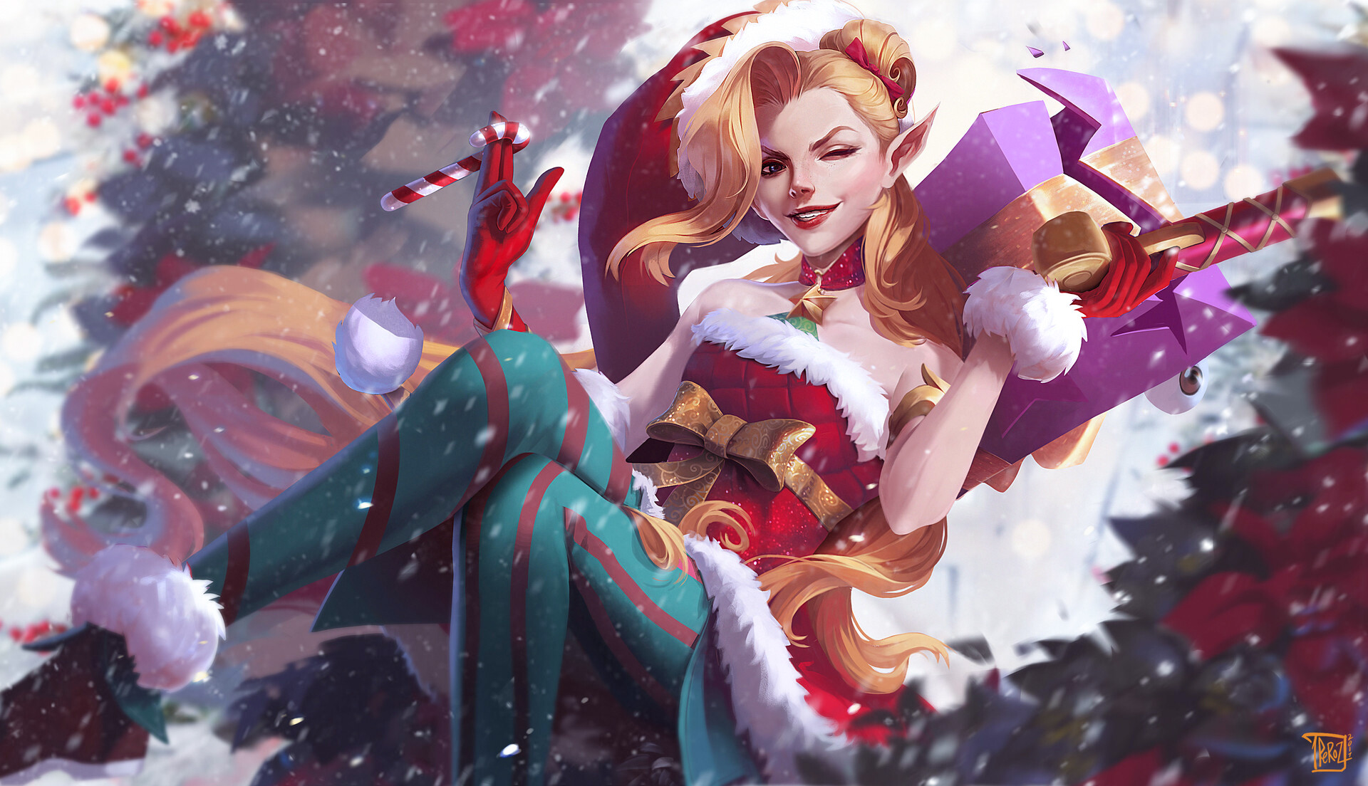 Laden Sie das Weihnachten, League Of Legends, Computerspiele-Bild kostenlos auf Ihren PC-Desktop herunter