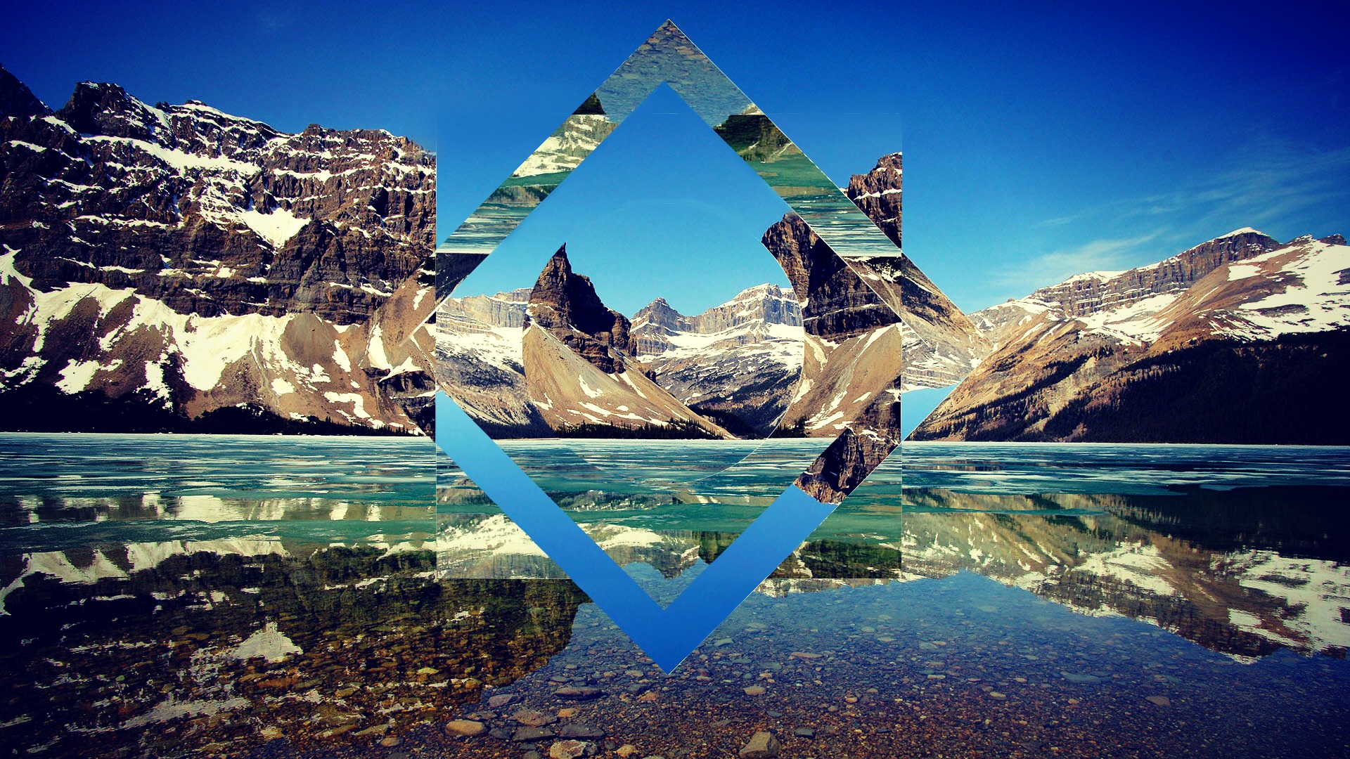 Baixe gratuitamente a imagem Água, Céu, Montanha, Lago, Artistico, Polyscape na área de trabalho do seu PC