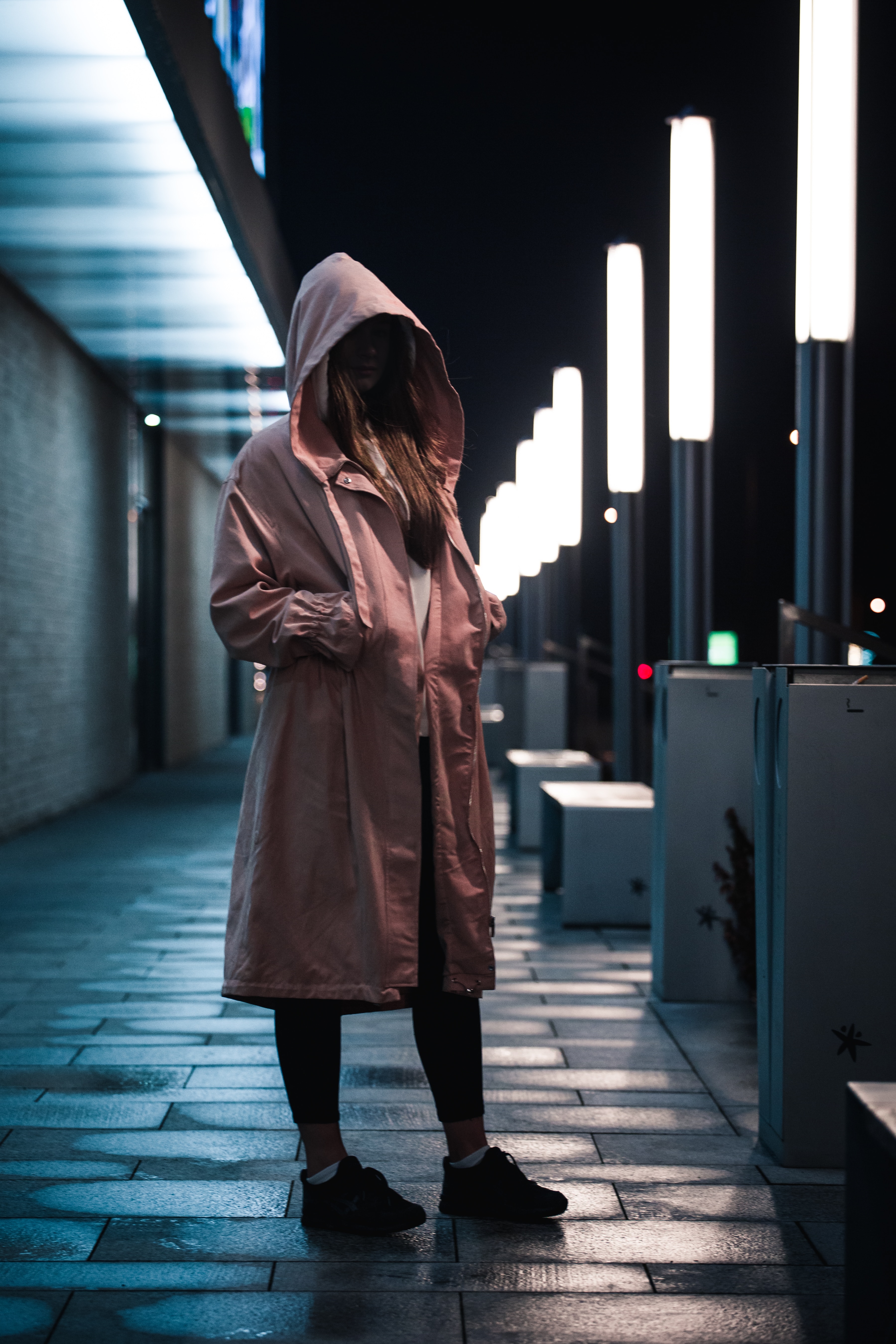 Download mobile wallpaper Miscellanea, Cloak, Miscellaneous, Style, Pink, Hood, Girl for free.