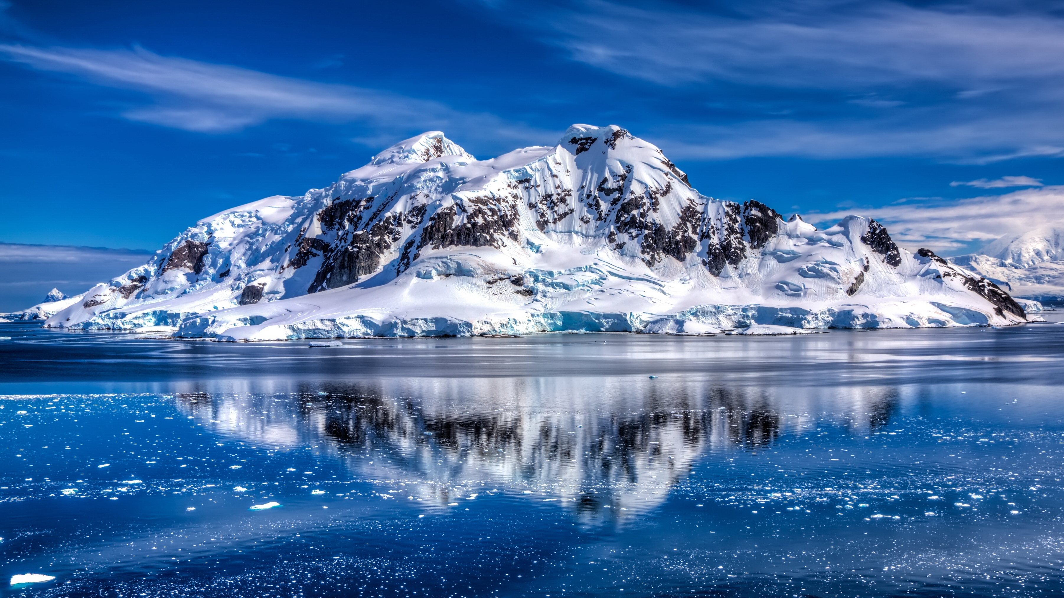 Laden Sie das Wasser, Schnee, Gebirge, Erde/natur, Spiegelung-Bild kostenlos auf Ihren PC-Desktop herunter