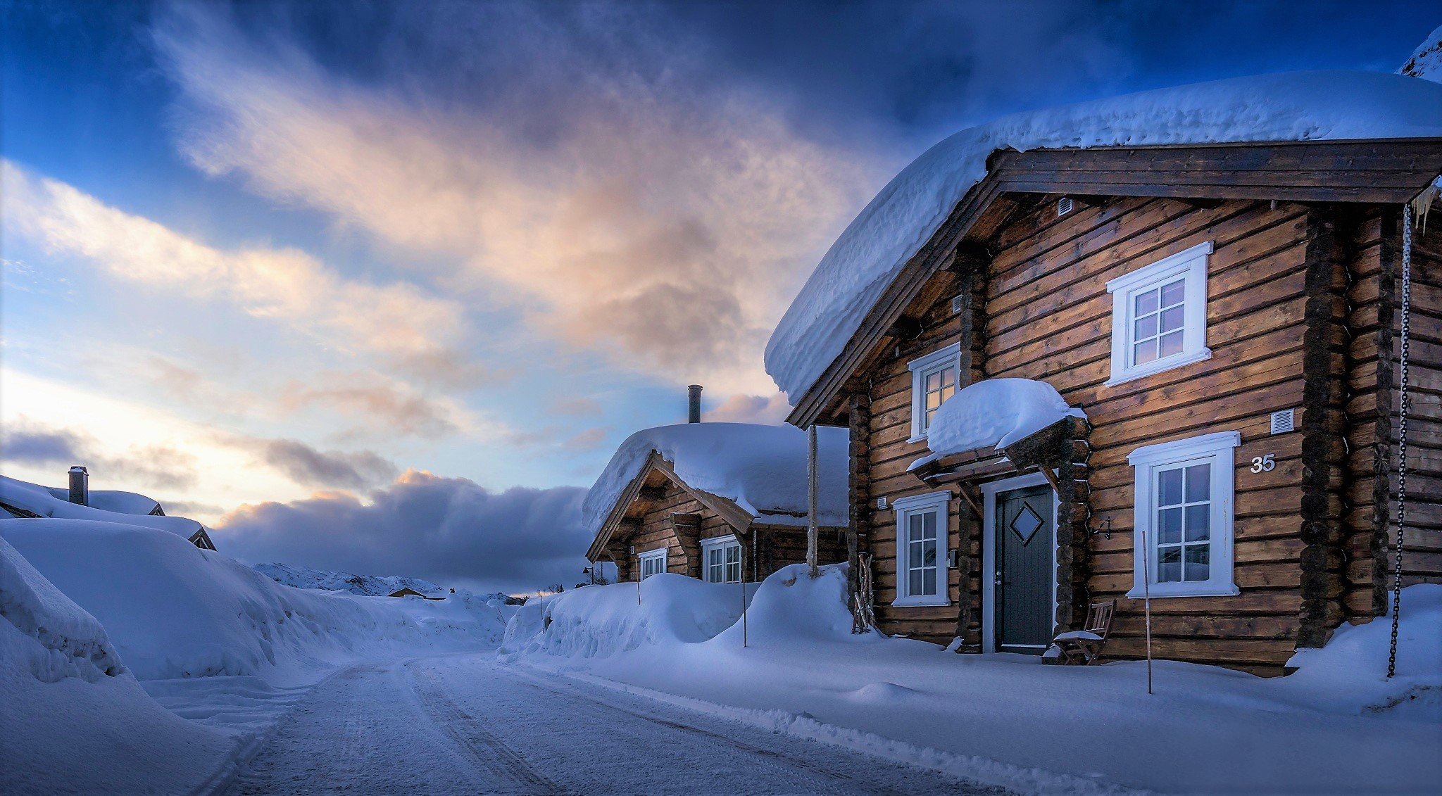 Download mobile wallpaper Winter, Snow, Cottage, Cabin, Man Made for free.